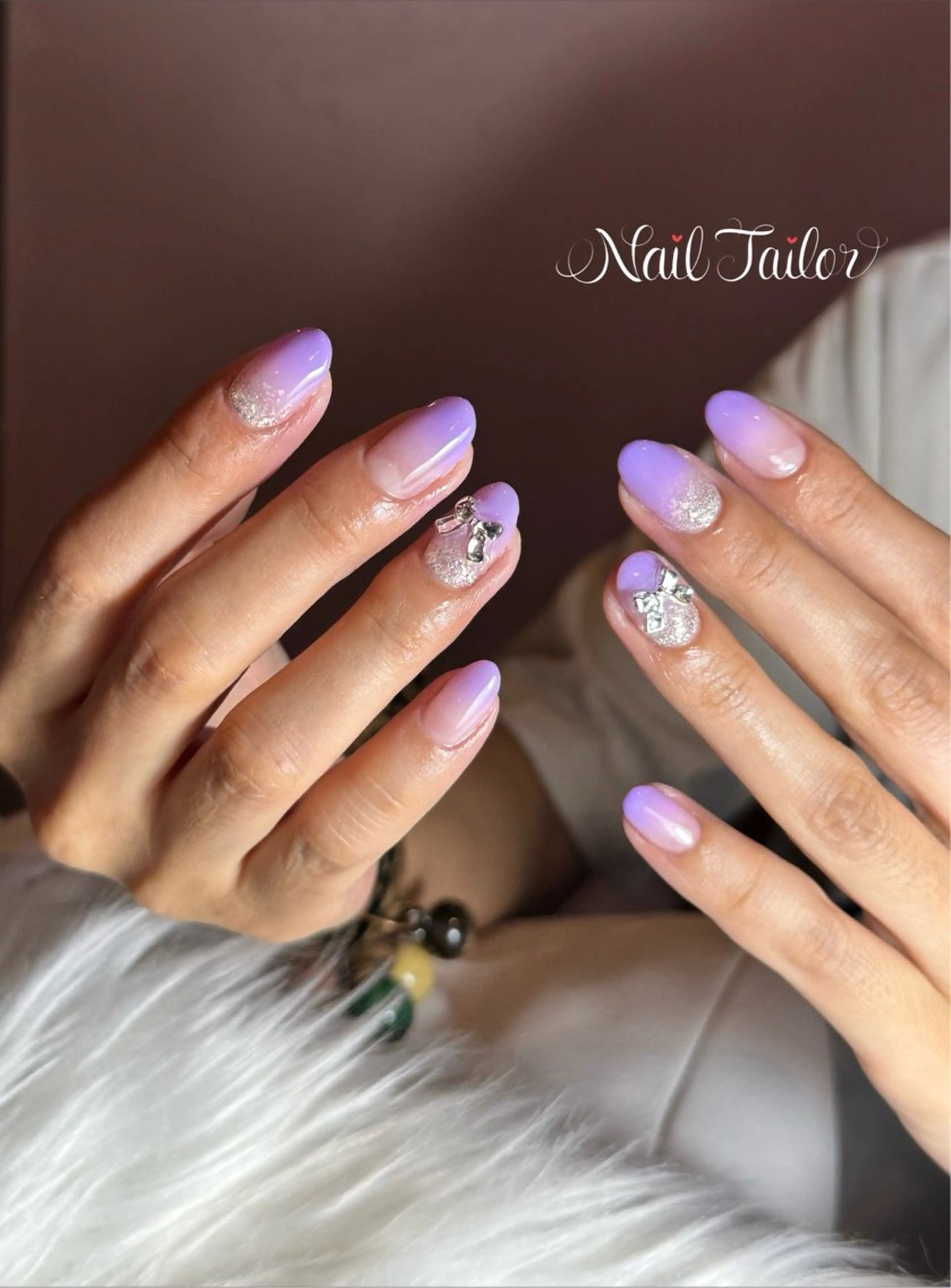 ネイル グラデーション ラメ(グリッター) パープル ハンドネイル 〜Nail Tailor〜 ネイルテイラー所属・NailTailor ネイルテイラーのネイルデザイン