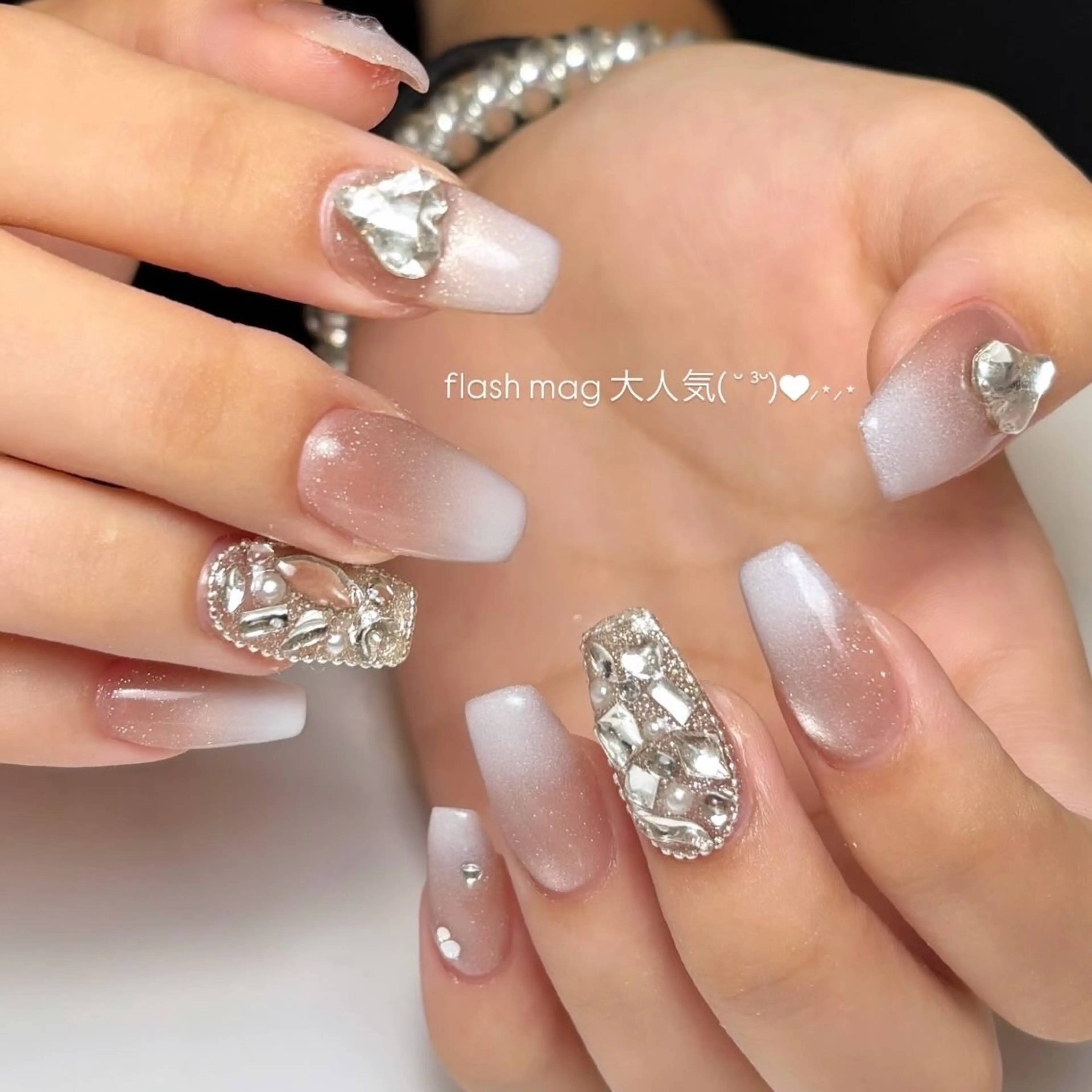 ネイル ハート ハンドネイル Ballie/ Mizukiのネイルデザイン