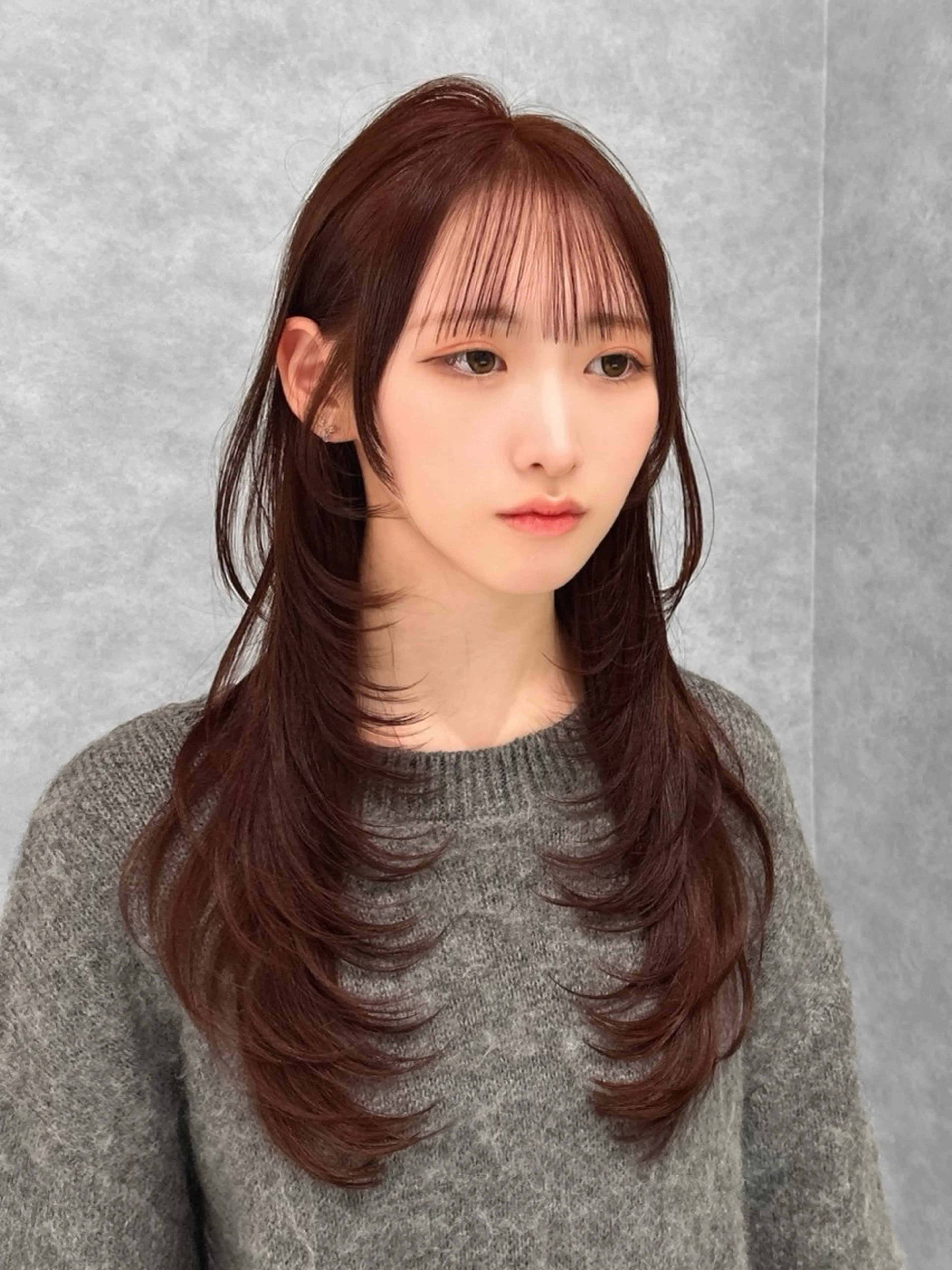 ロング カラー レッドカラー レイヤーカット カット ヘアカラー 🥇KEN /レイヤー/艶カラーのヘアスタイル