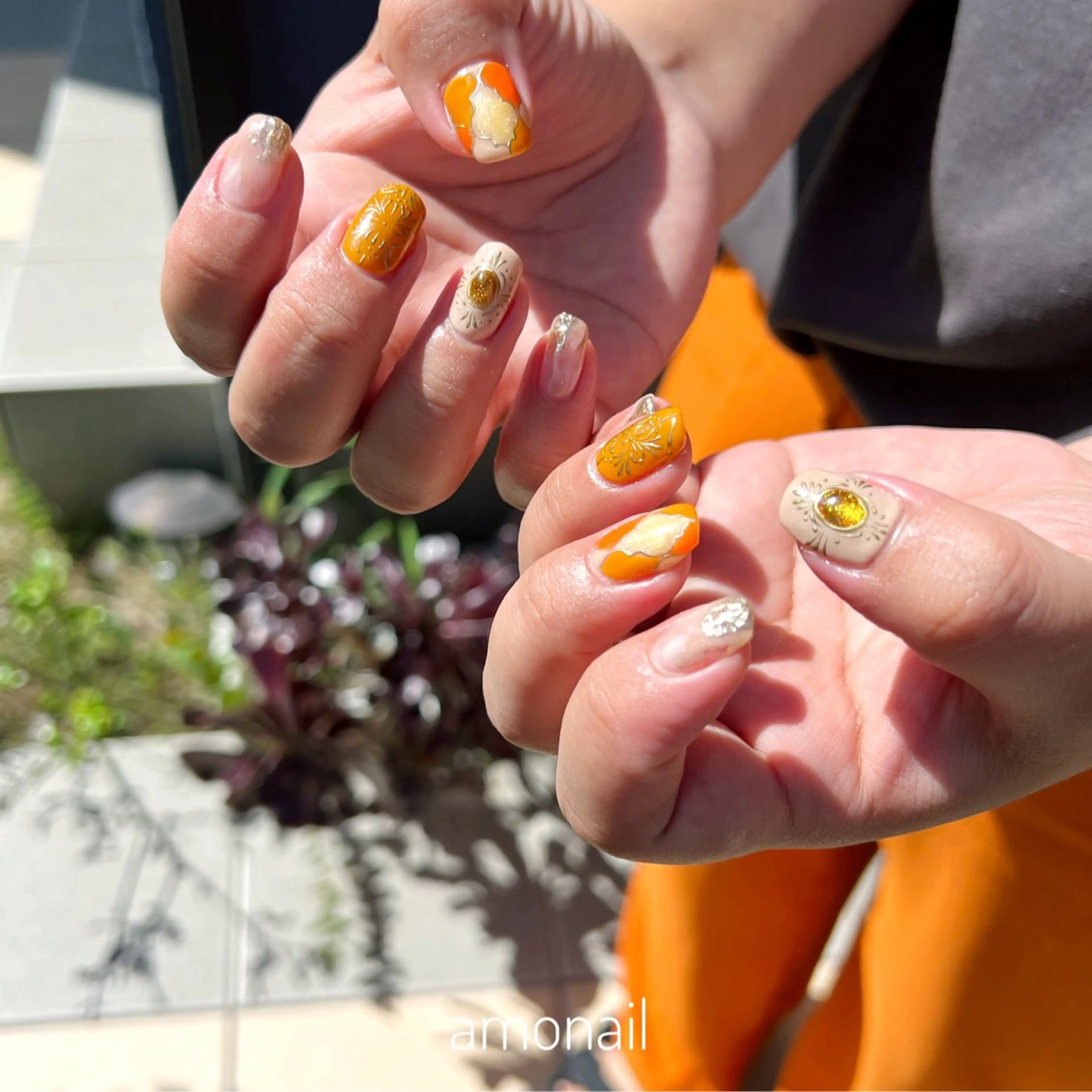 ネイル グリーン ハンドネイル 唐笠 祥子のその他イメージ