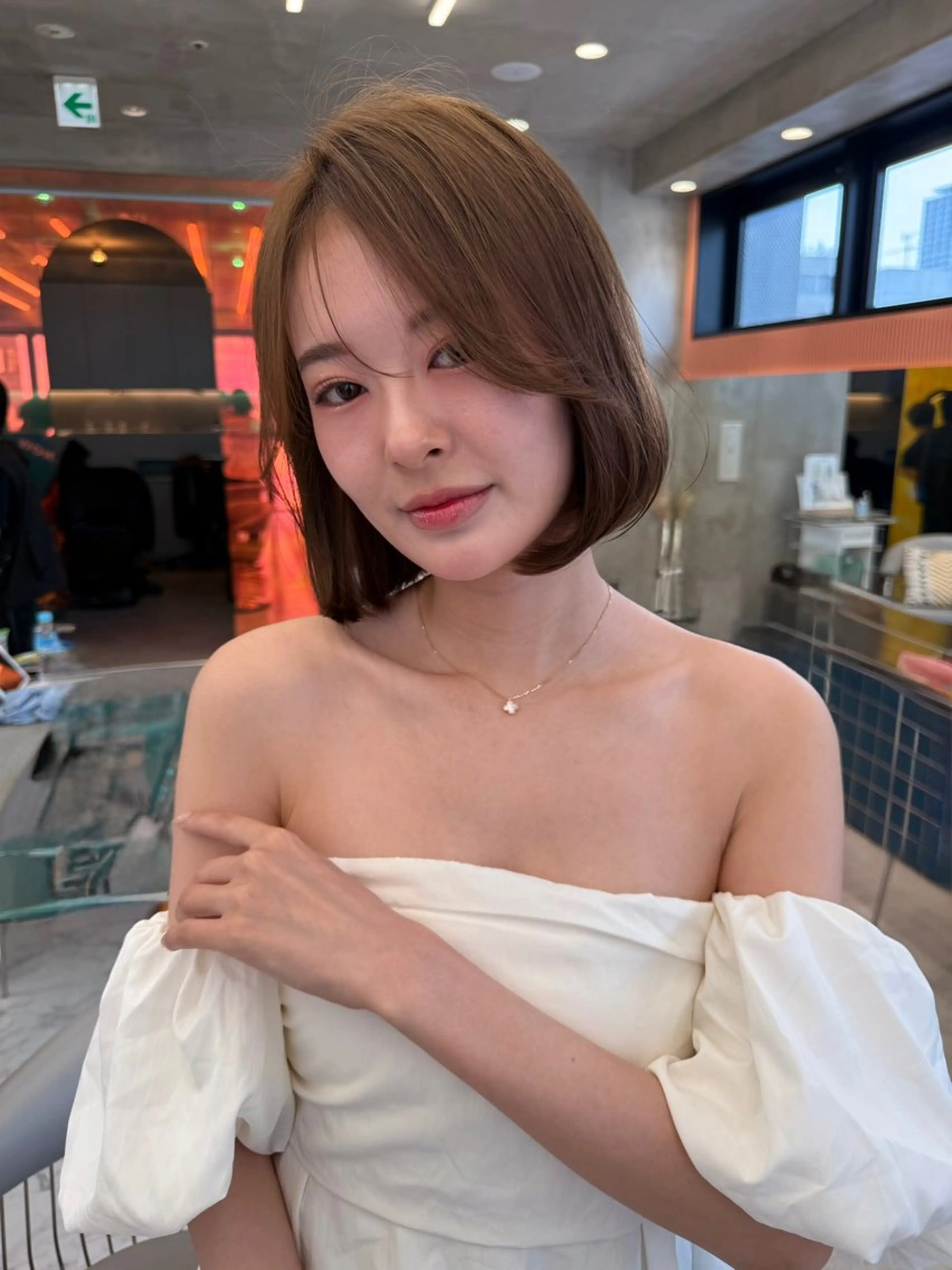 ミディアム カット ヘアカラー トリートメント ❣️心斎橋髪質改善 鈴木佑弥❣️のヘアスタイル