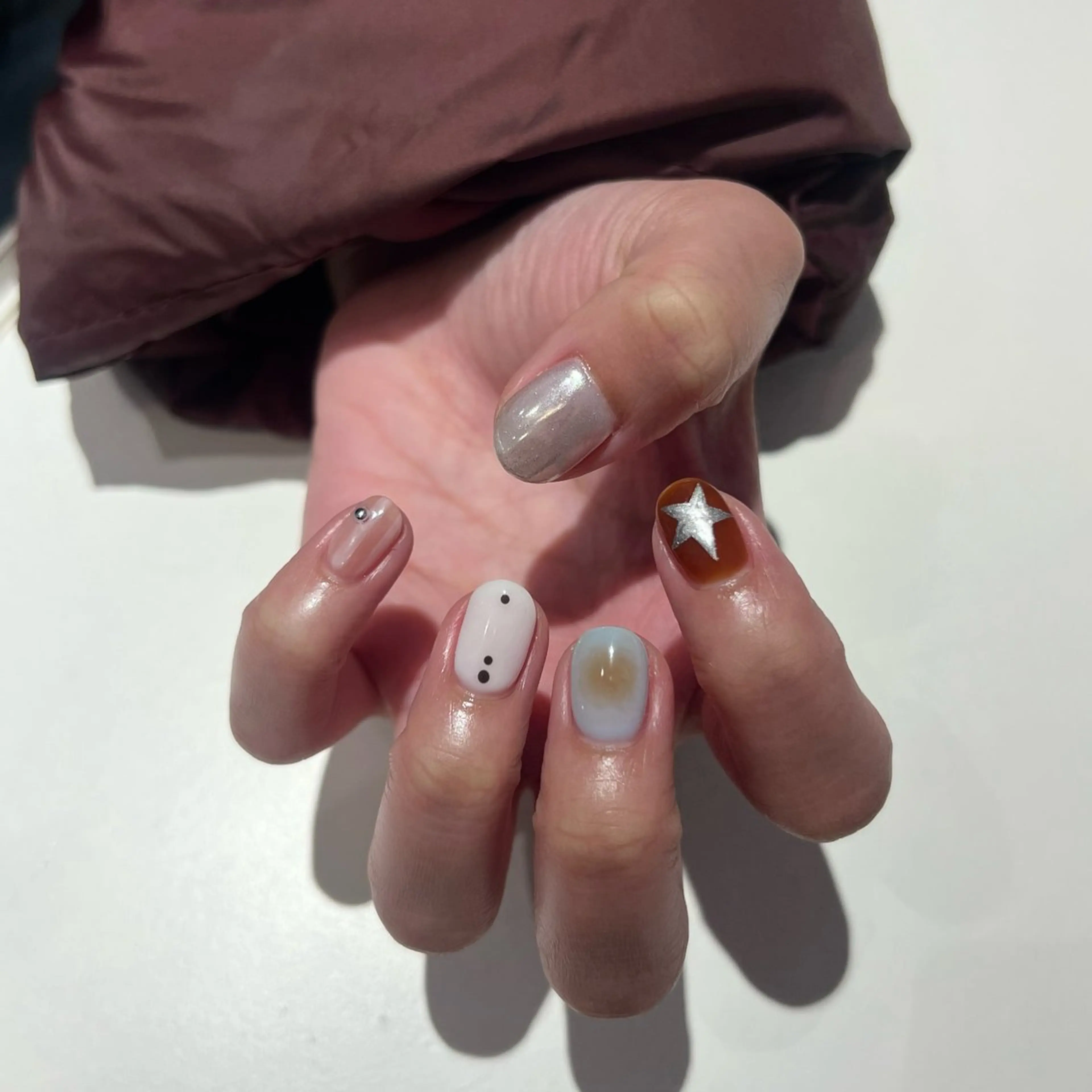 ネイル 持ち込み ハンドネイル 星 みづきのネイルデザイン