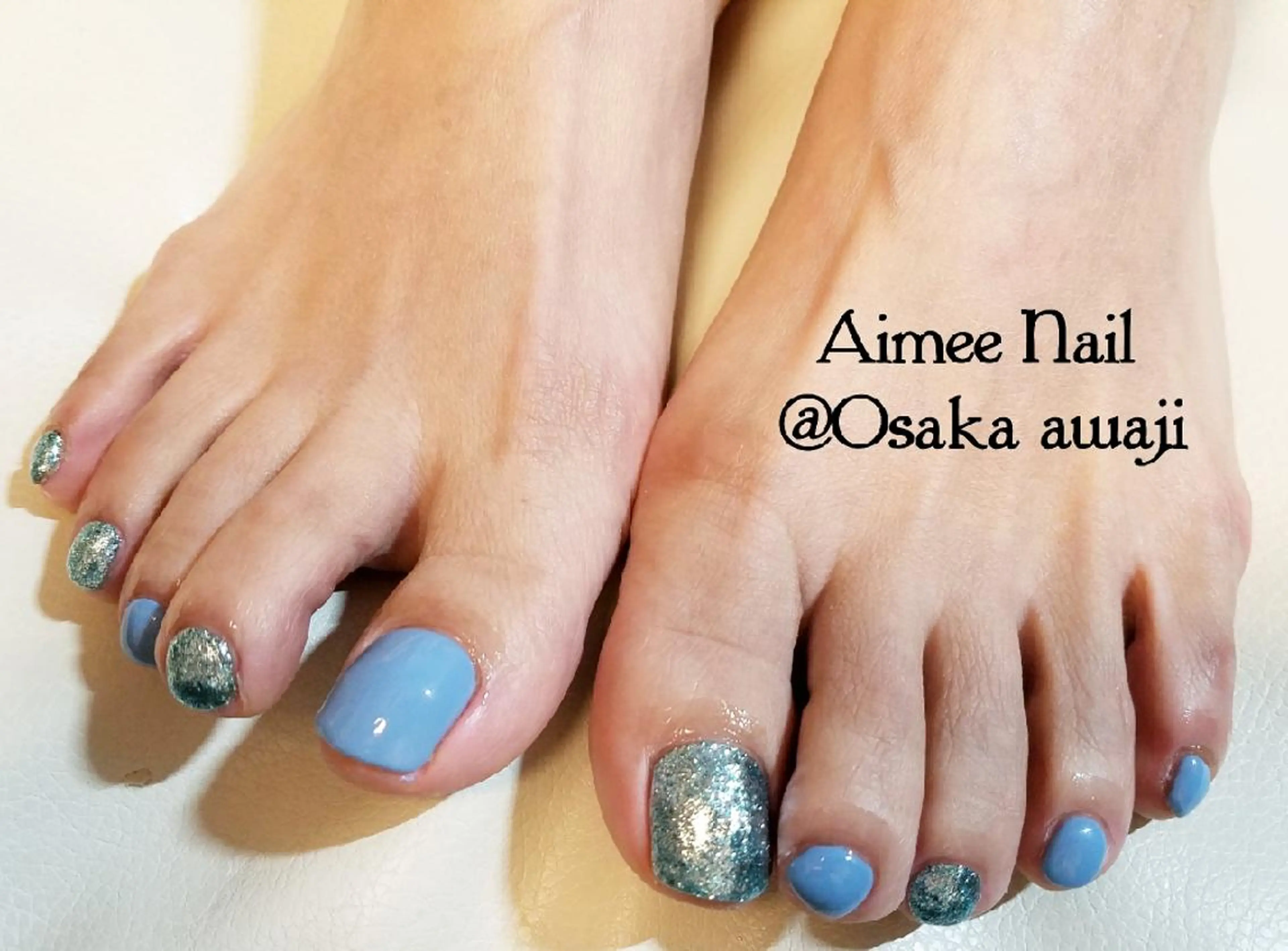 嬉しいフットバス付き★フットネイルワンカラーの写真