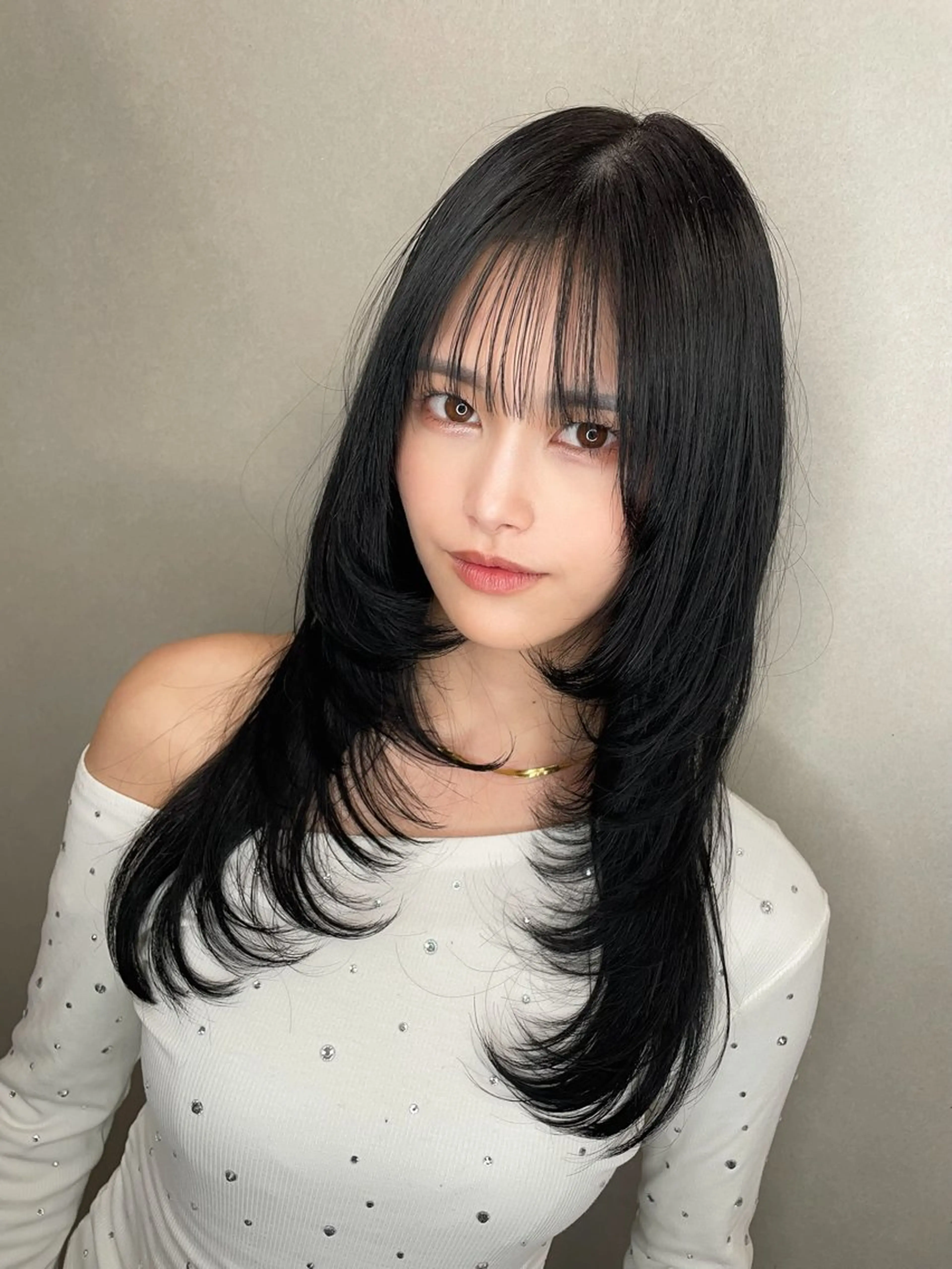 セミロング カラー 透明感カラー 髪質改善 韓国風ヘア レイヤーカット 小顔カット カット ヘアカラー トリートメント 今井 勝也のヘアスタイル