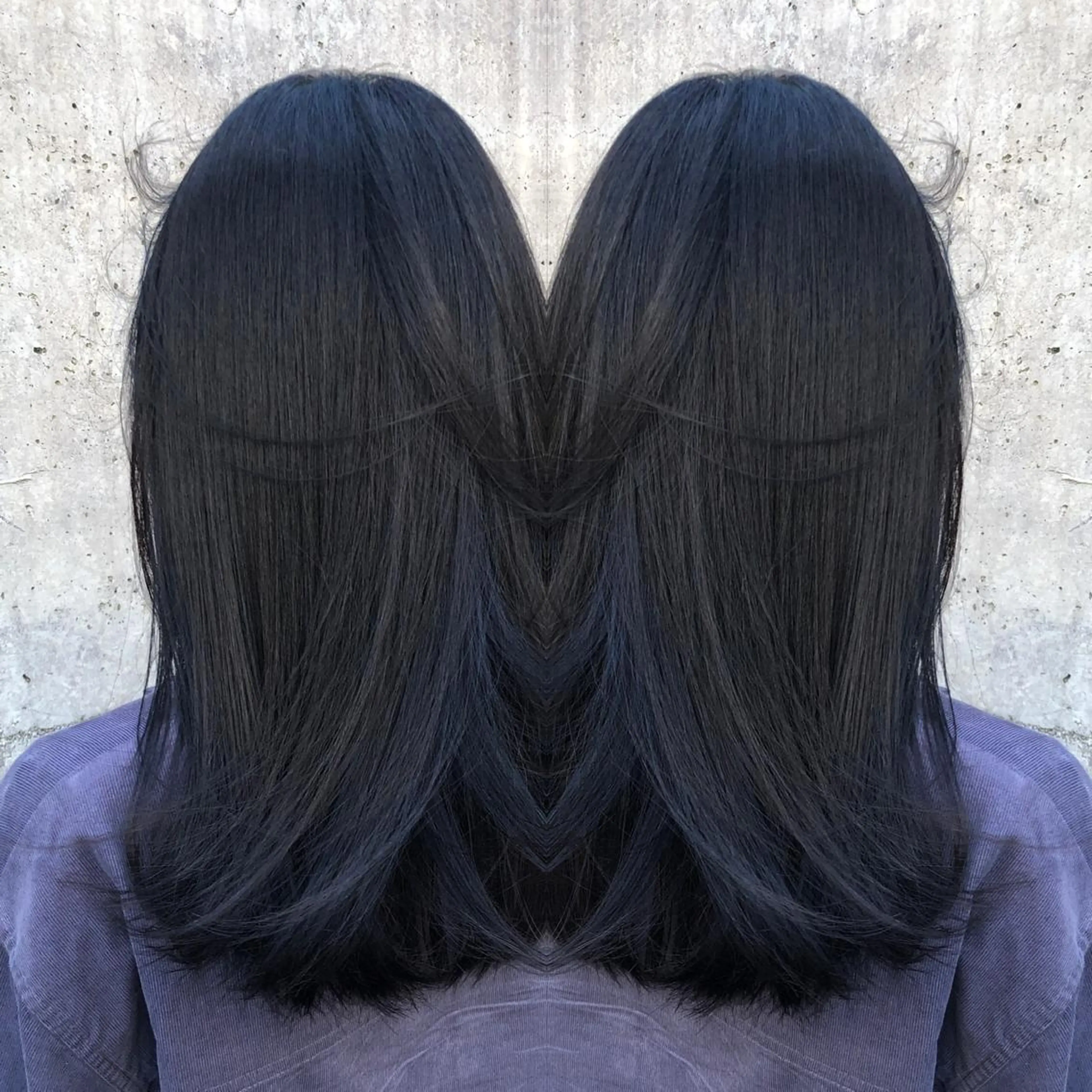 ミディアム カラー トリートメント 韓国風/小顔レイヤー /艶カラーのヘアスタイル