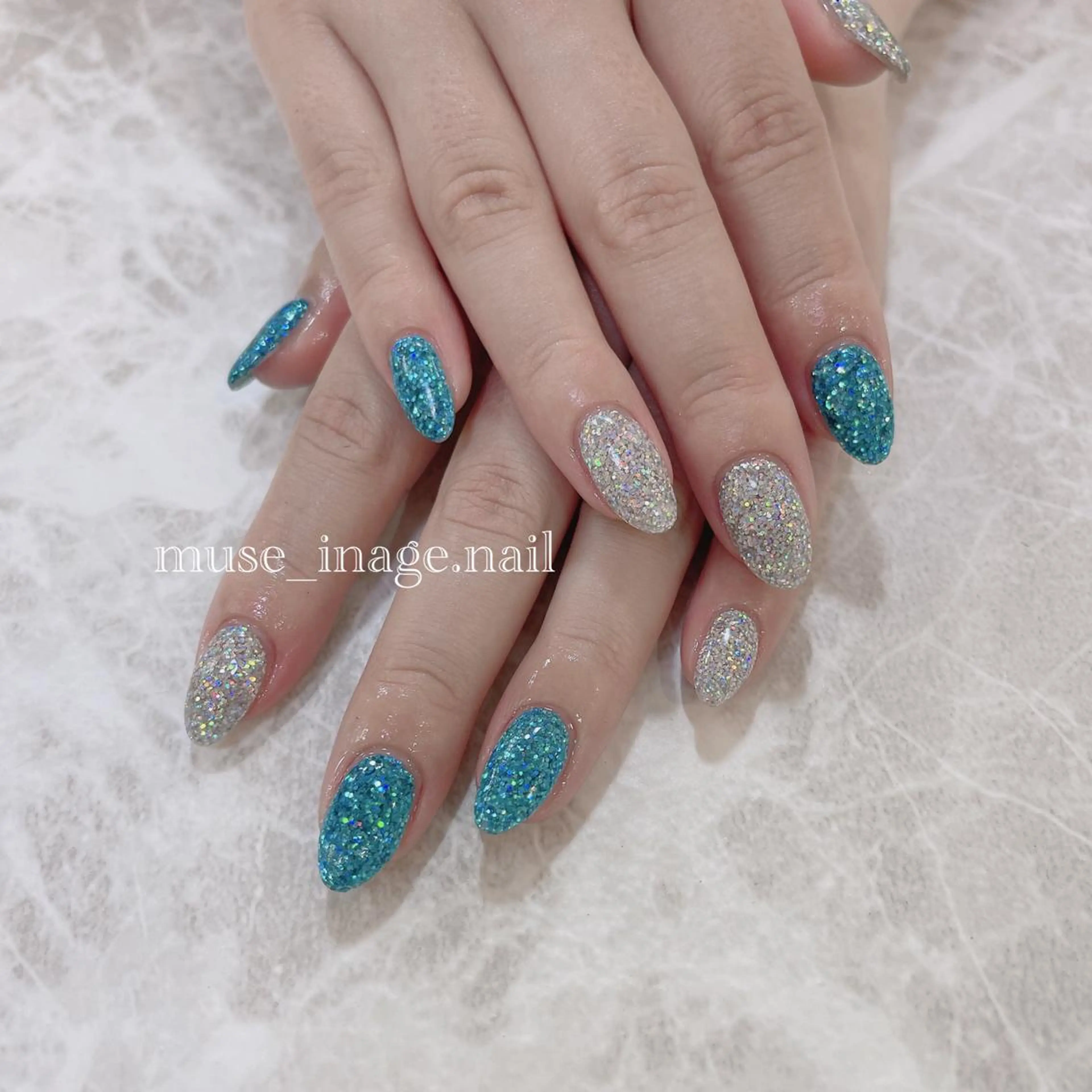 ネイル ラメ(グリッター) ワンカラーネイル ハンドネイル Nailsalon Julius luna所属・Juliusluna FUZUKIのネイルデザイン