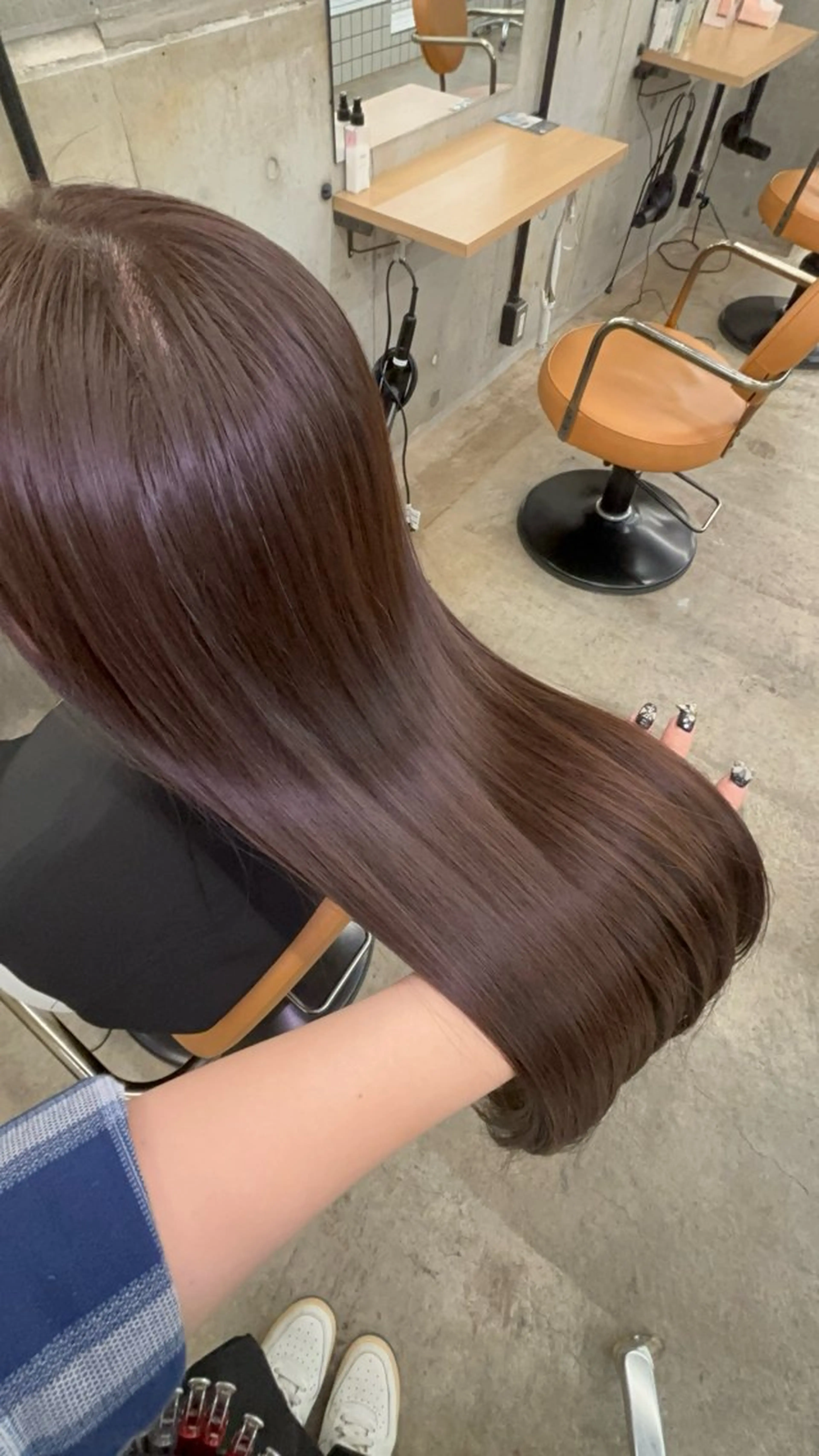 ロング カラー 髪質改善 韓国風ヘア ヘアカラー トリートメント ダメージレス艶カラー MISAKI🦋のヘアスタイル