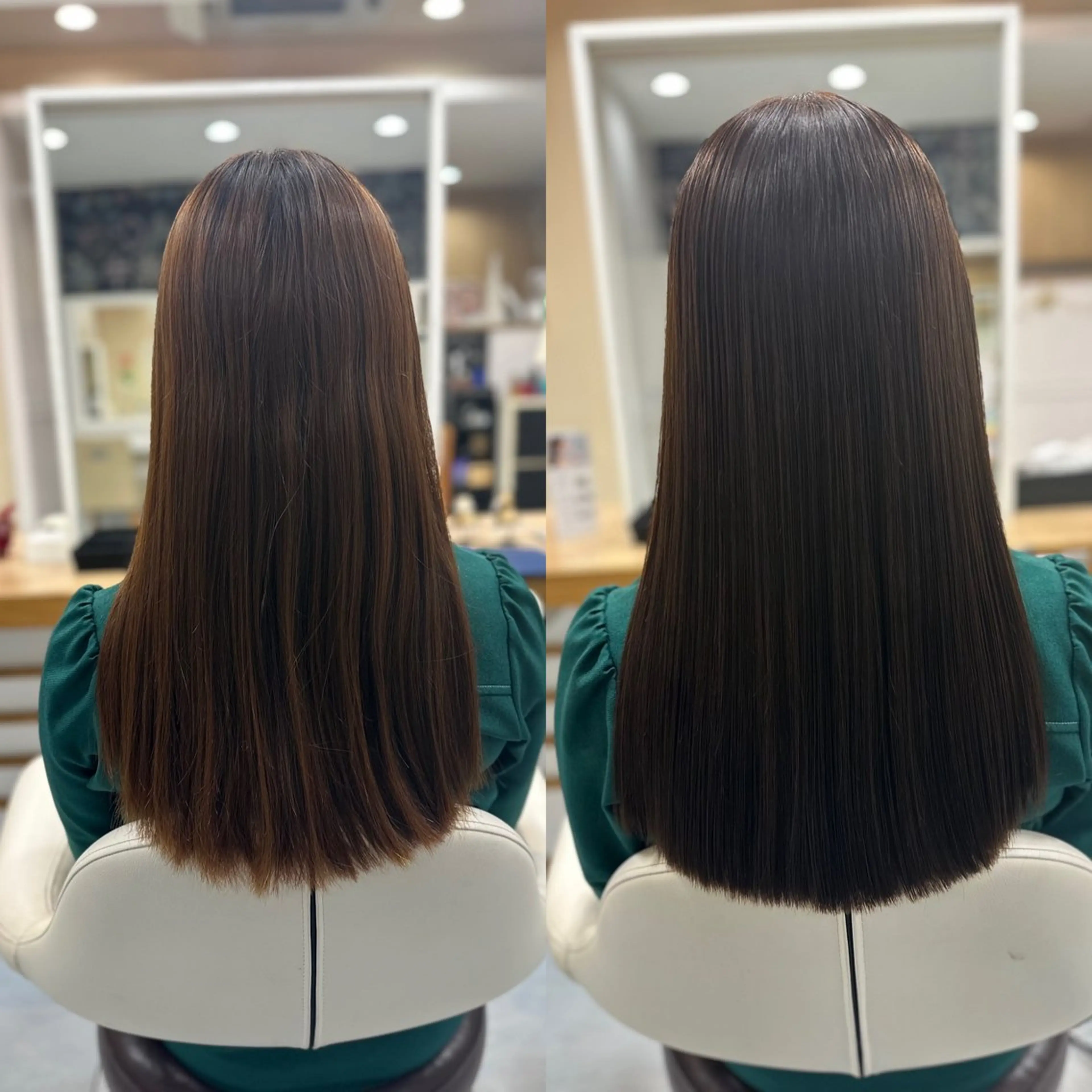 セミロング パーマ カット 縮毛矯正 トリートメント 髪質改善/縮毛矯正 /ブリーチ矯正/岡部のヘアスタイル