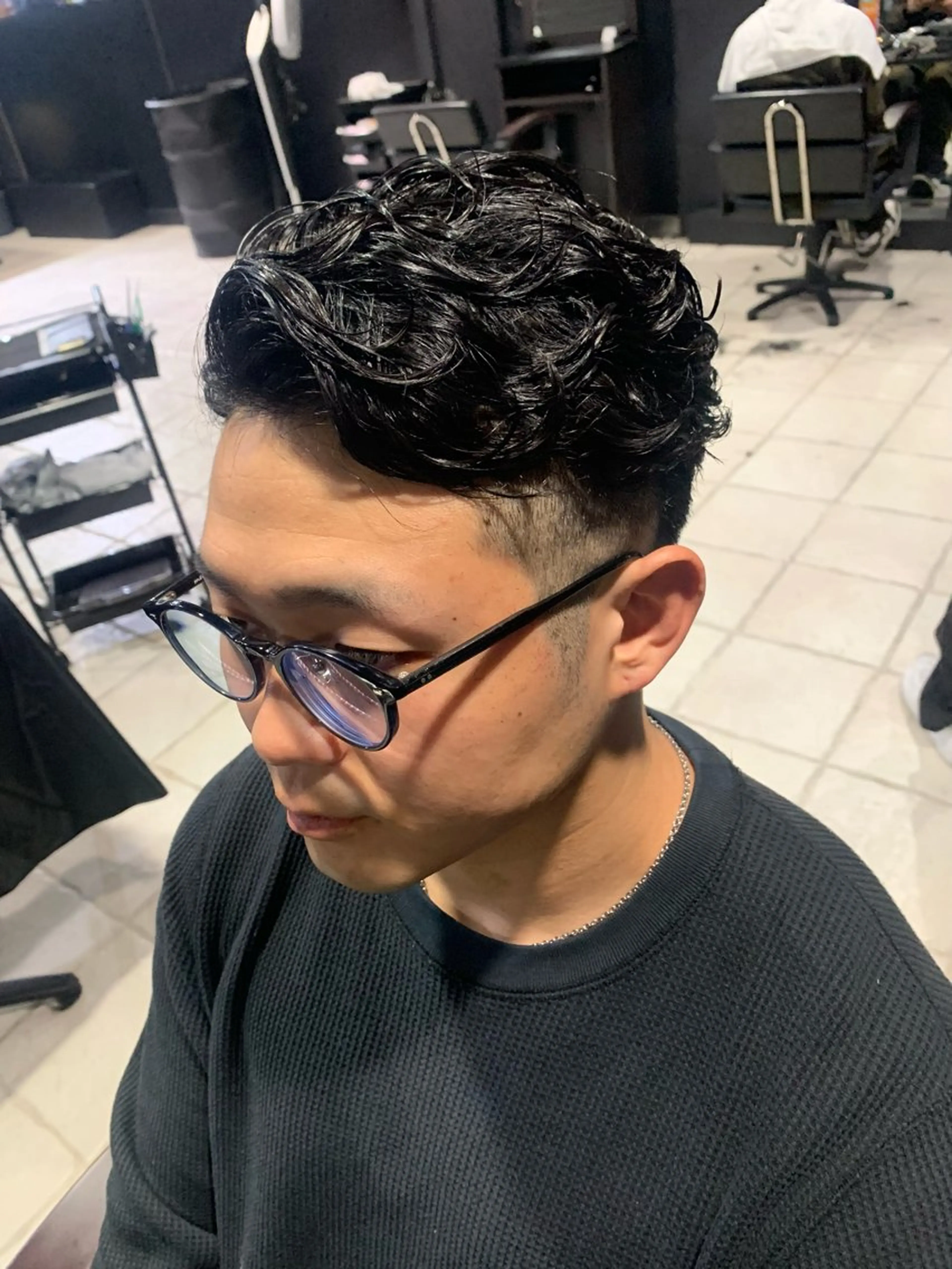 ショート メンズ メンズパーマ メンズパーマ/難波/ 心斎橋　室園亮佑のヘアスタイル