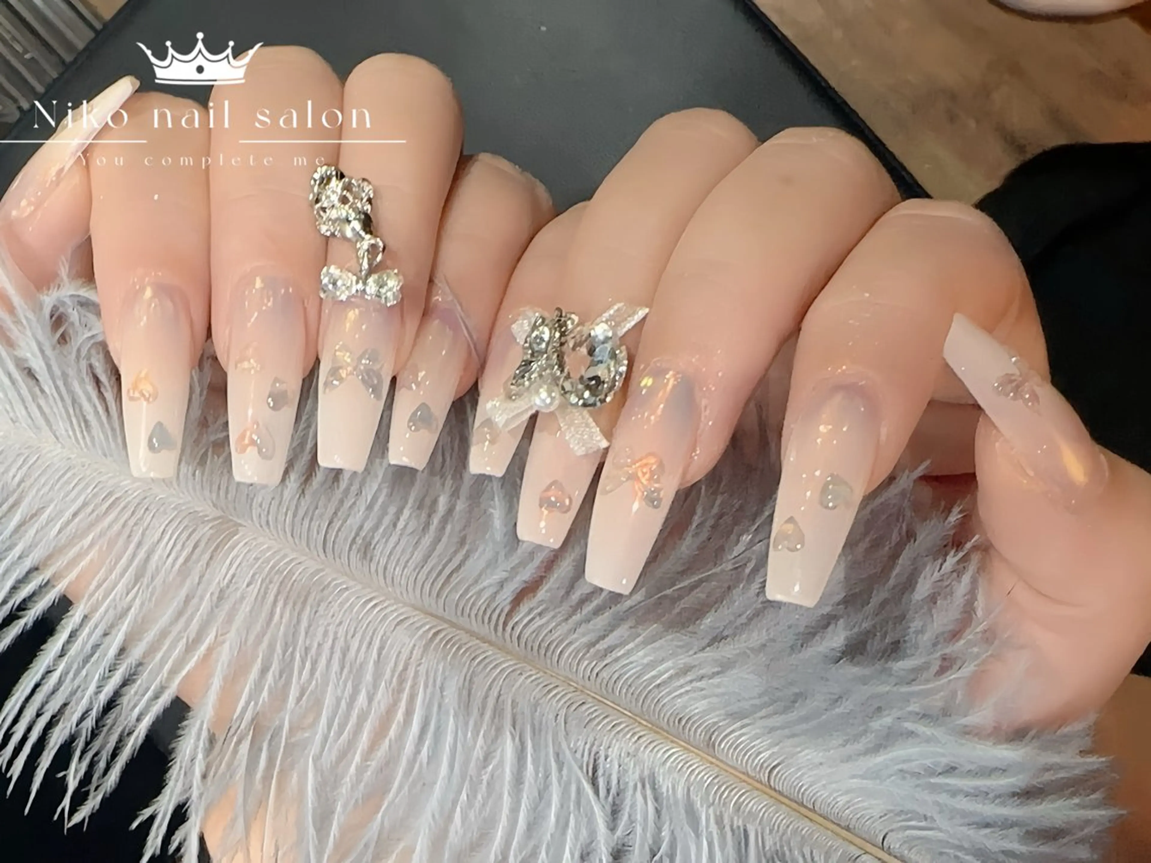 ネイル 長さ出し フットネイル フレンチネイル ジェルネイル 韓国ネイル Niko nailサロンのネイルデザイン