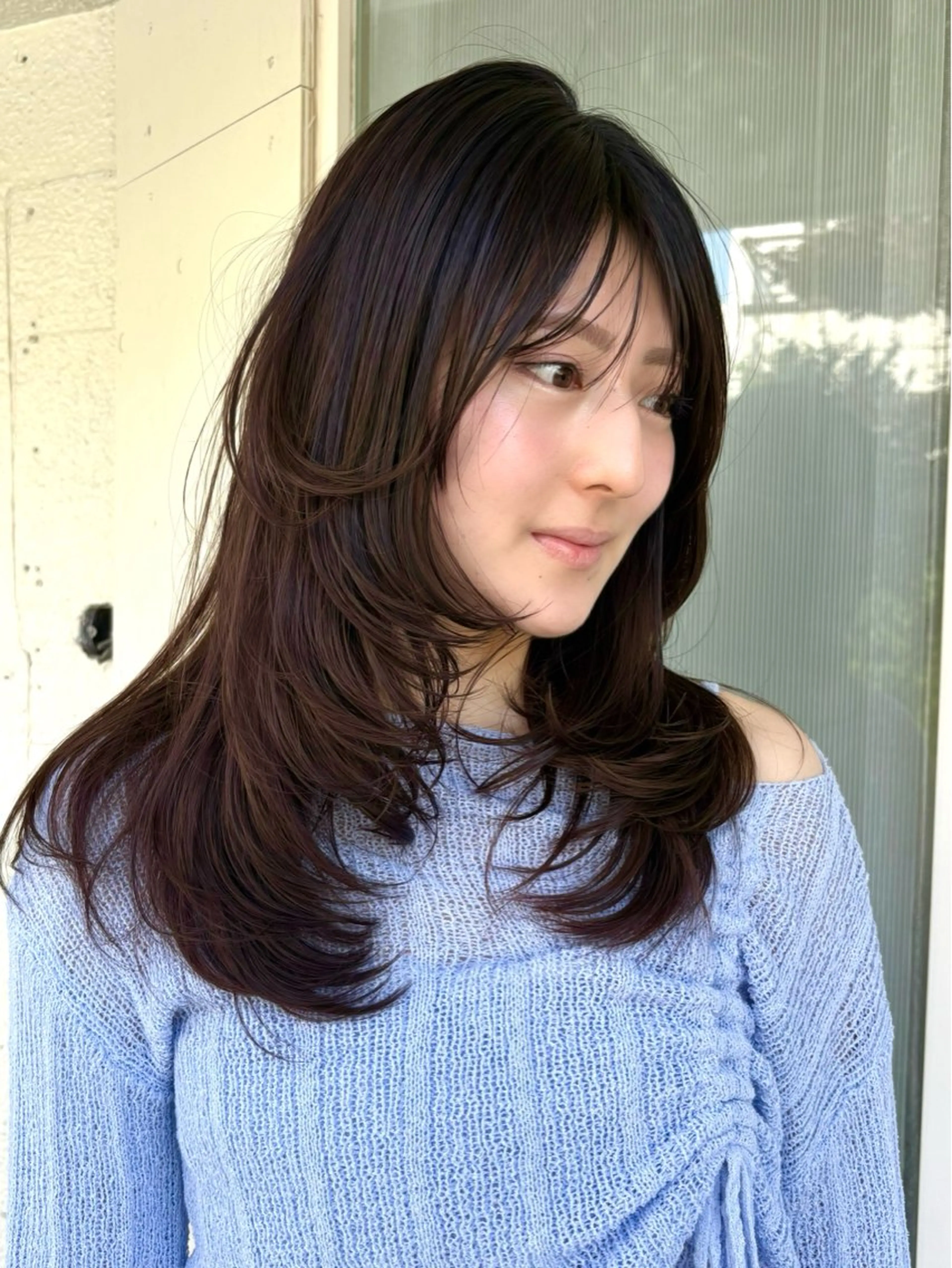 セミロング カラー パーマ カット ヘアカラー レイヤー/透明感/ ブリーチなし/わかなのヘアスタイル