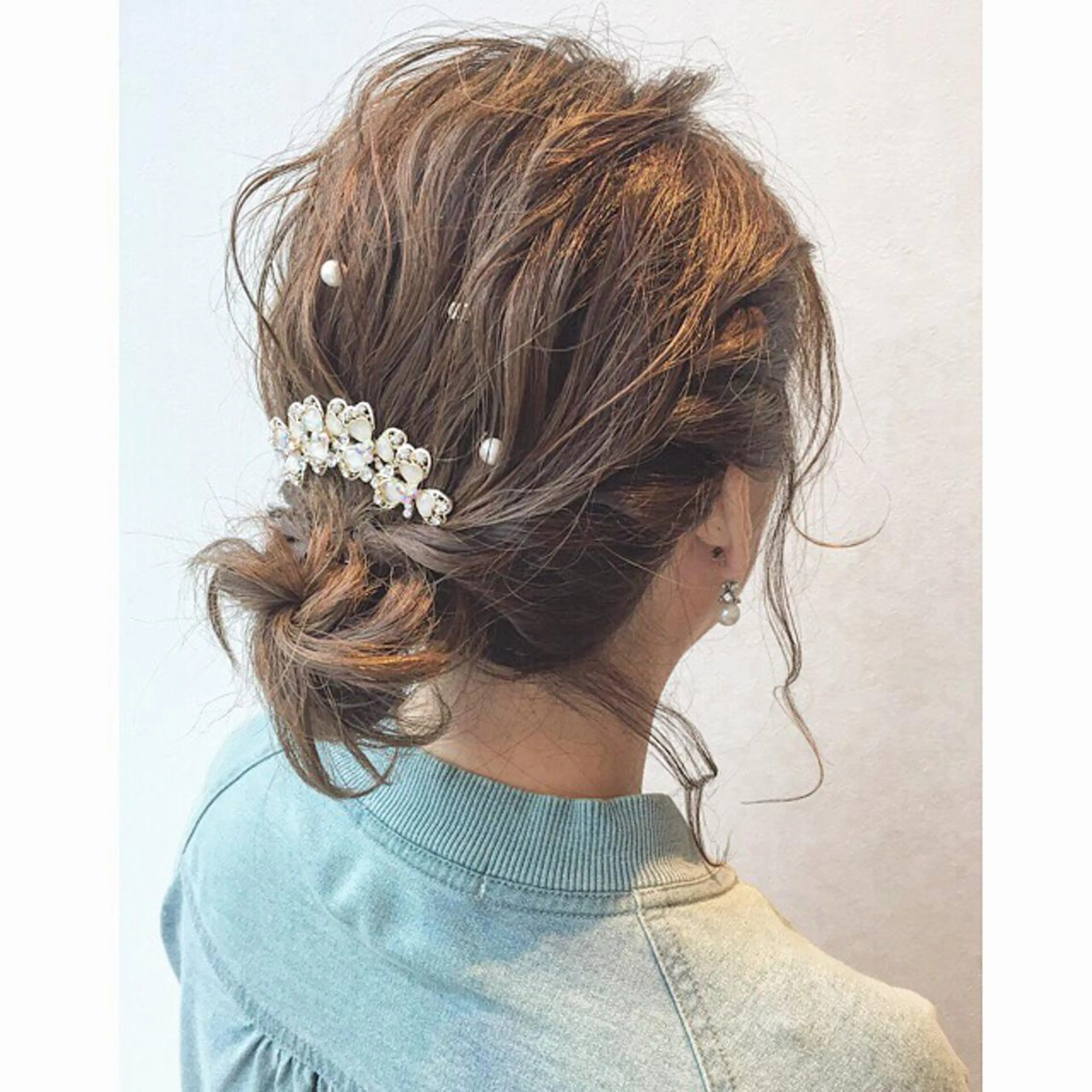 ミディアム カラー ヘアアレンジ ヘアセット 透明感♡︎♡︎ 佐々木早苗のヘアスタイル