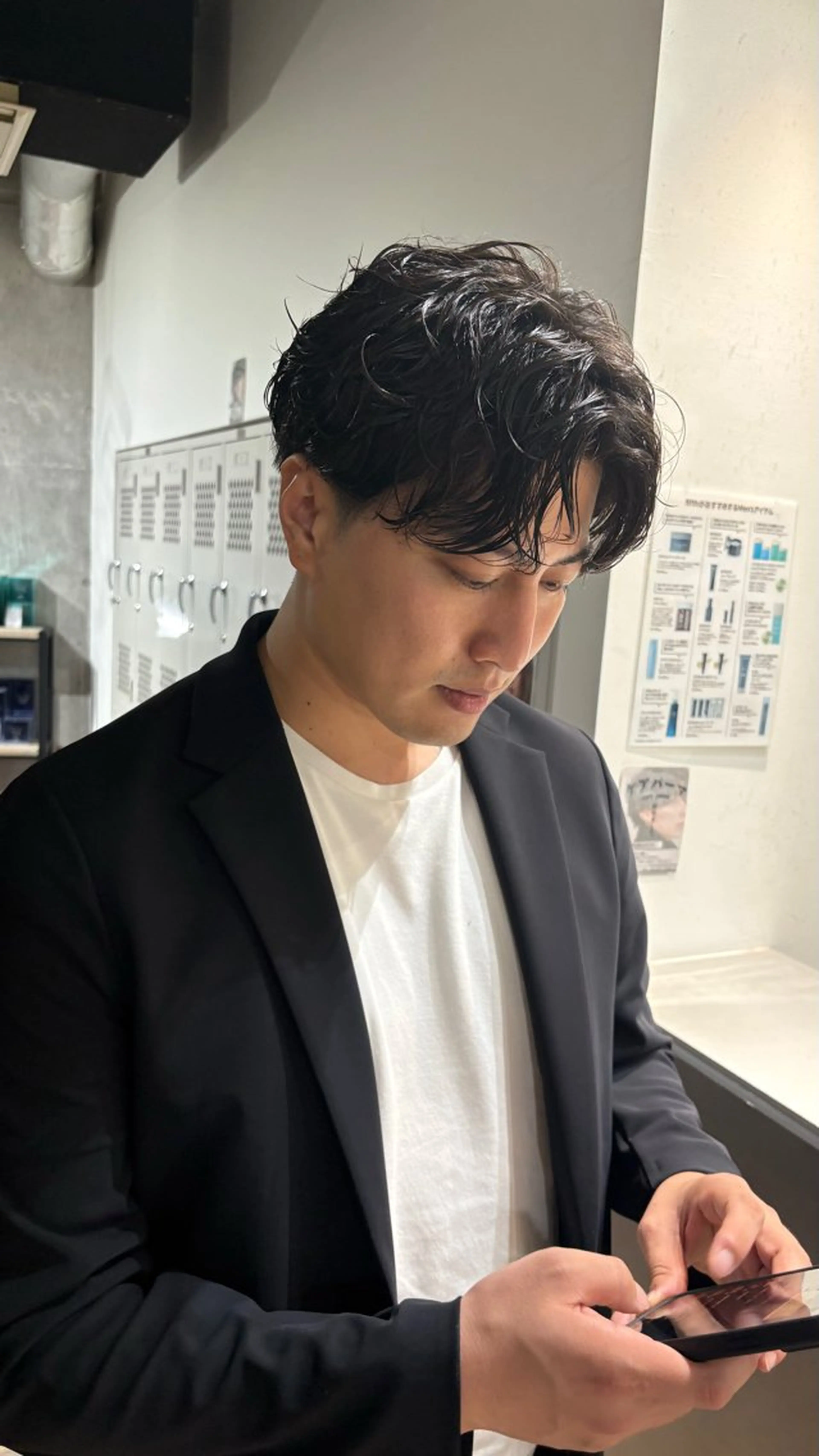 ショート パーマ メンズ カット パーマ トリートメント fifth 原宿　【フィフス】所属・fifth/メンズ パーマ/川﨑泰就のヘアスタイル