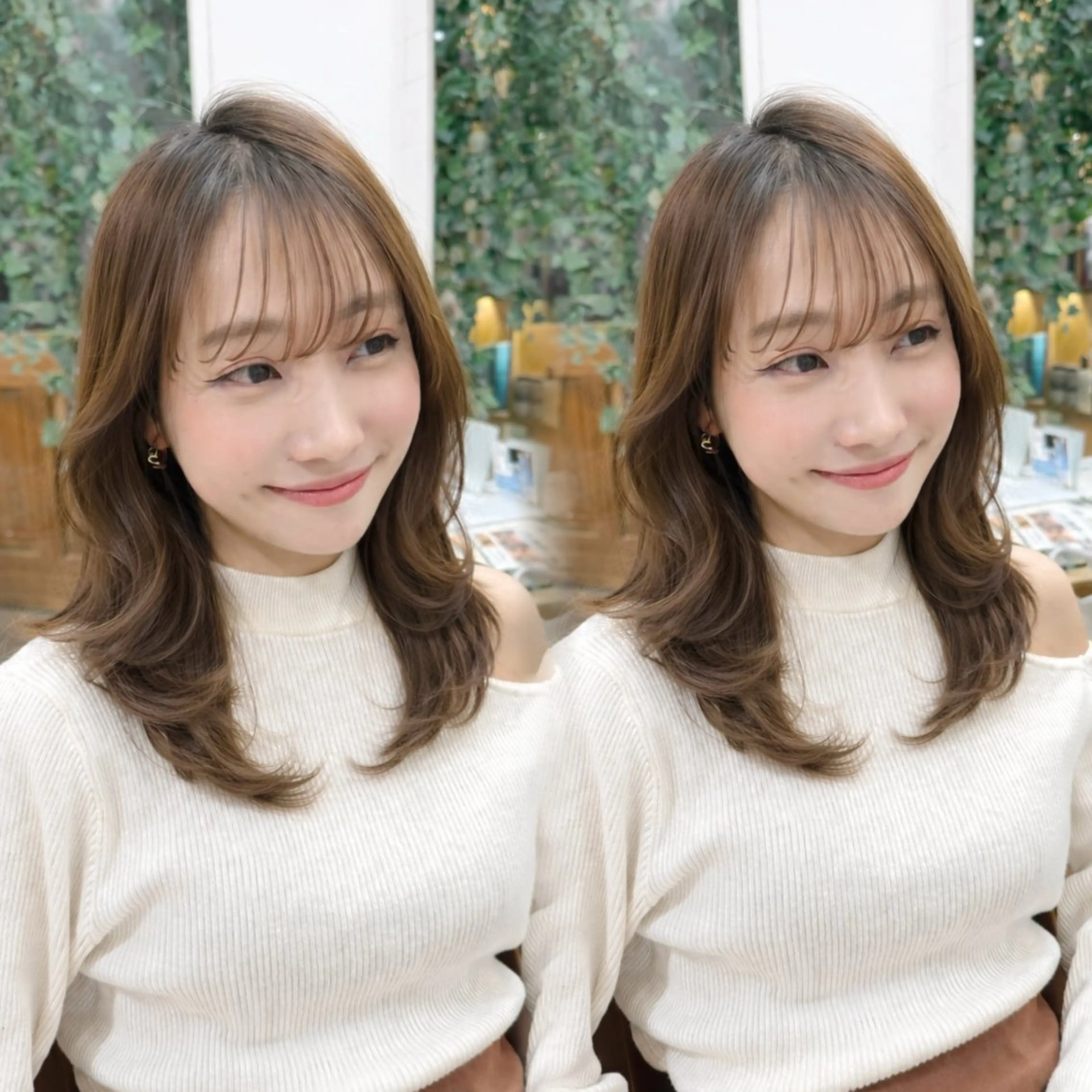 ミディアム カット ヘアカラー SEIRA♡レイヤー /ショート得意のヘアスタイル