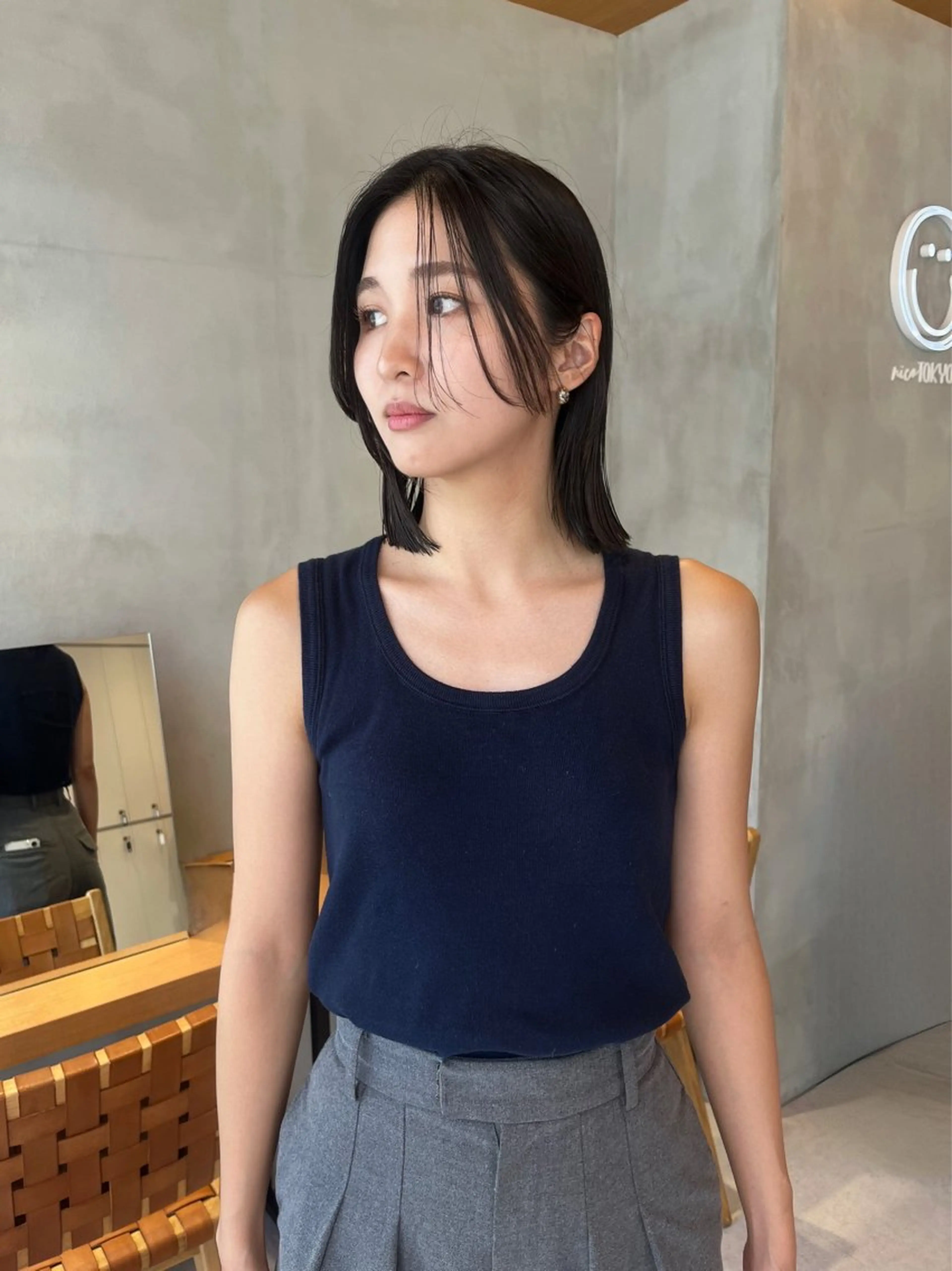 ミディアム カラー カット ヘアカラー トリートメント 韓国ボブ＆顔まわり レイヤー♡TOMOEのヘアスタイル