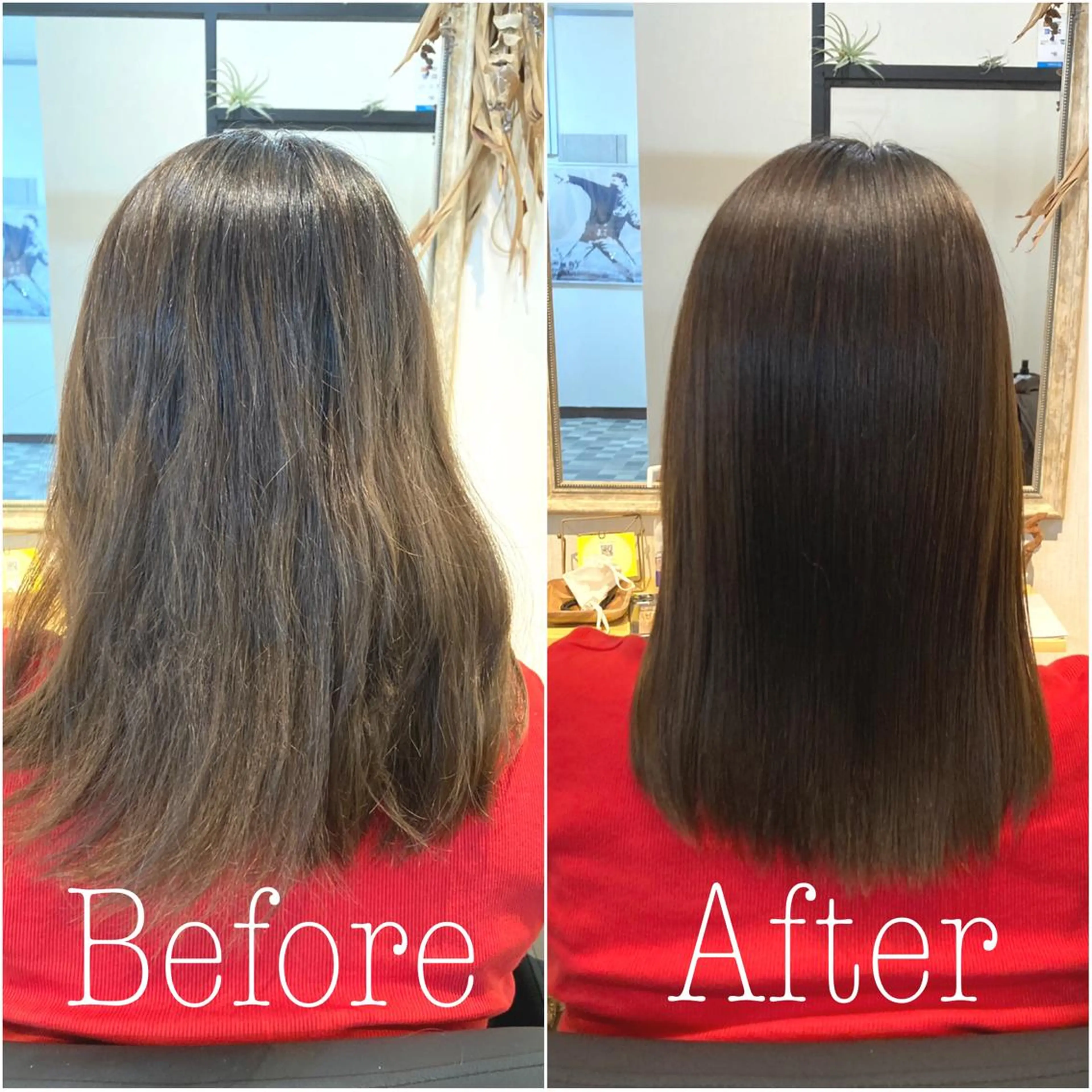 セミロング カット 縮毛矯正 トリートメント ヘッドスパ Holidays share salon 曙店所属・Holidays sharesaronのヘアスタイル