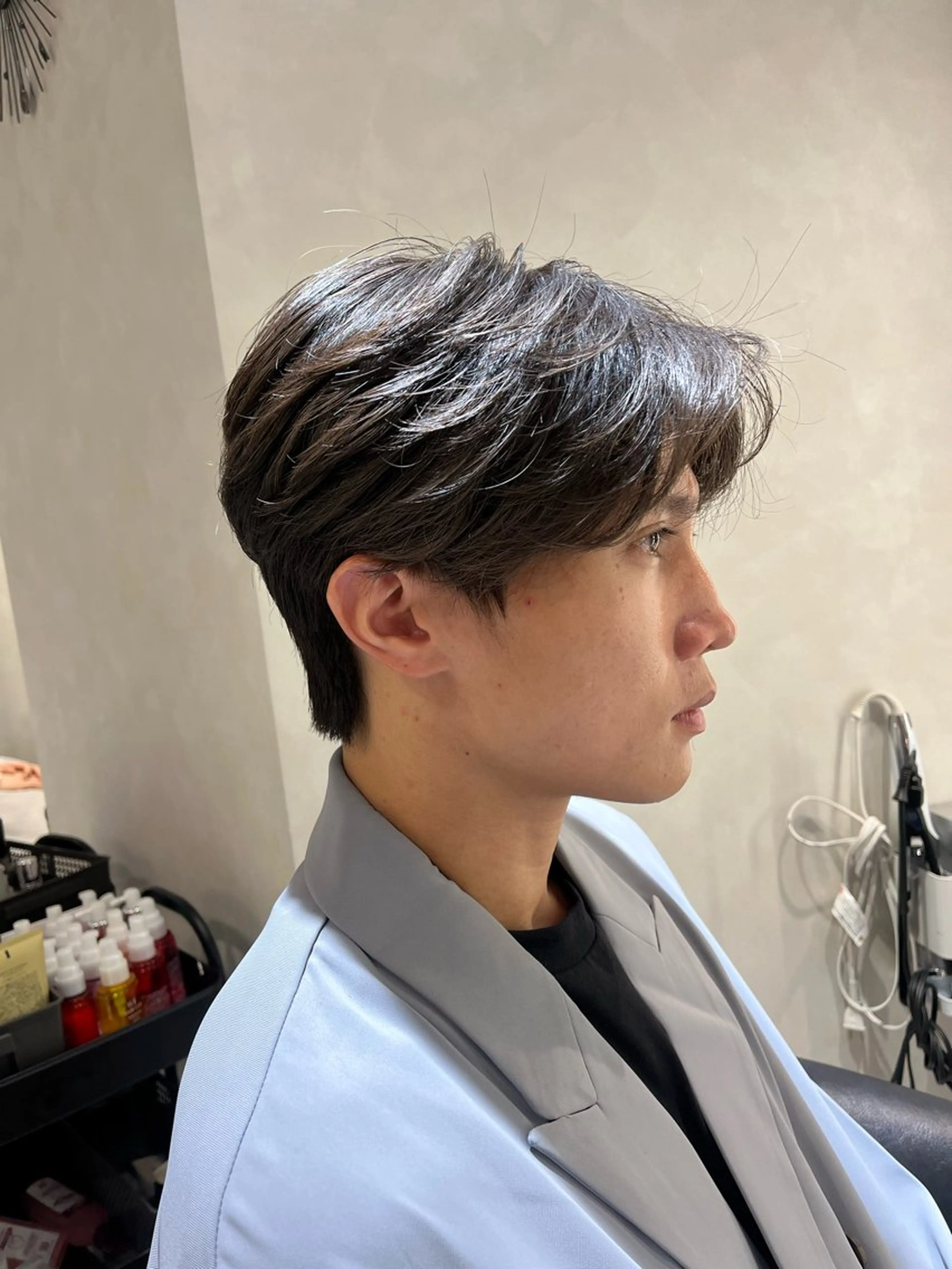 メンズ カット パーマ メンズセンターパート 🇰🇷wakanaのヘアスタイル