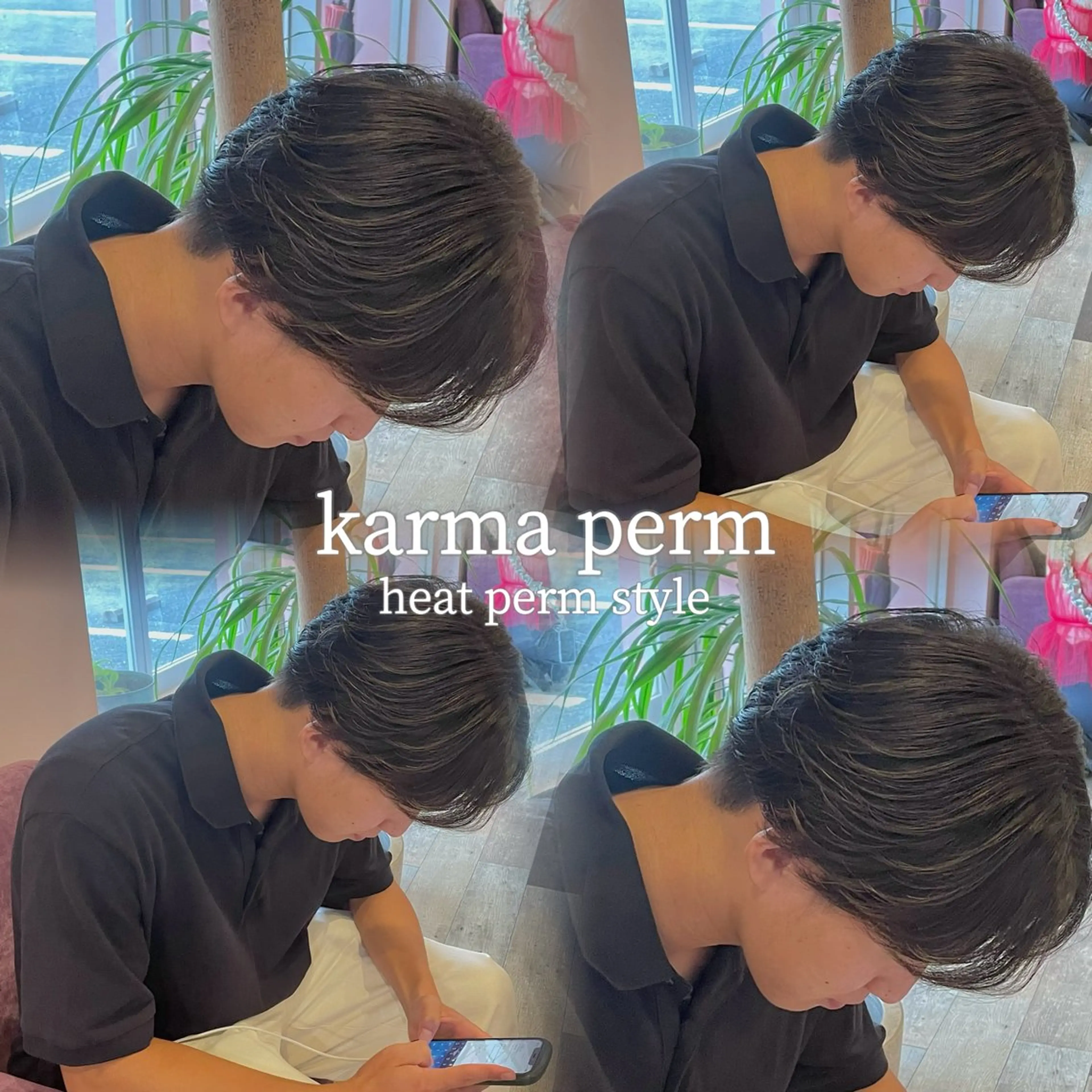 メンズ カット パーマ 夏向/ハイトーン /パーマのヘアスタイル