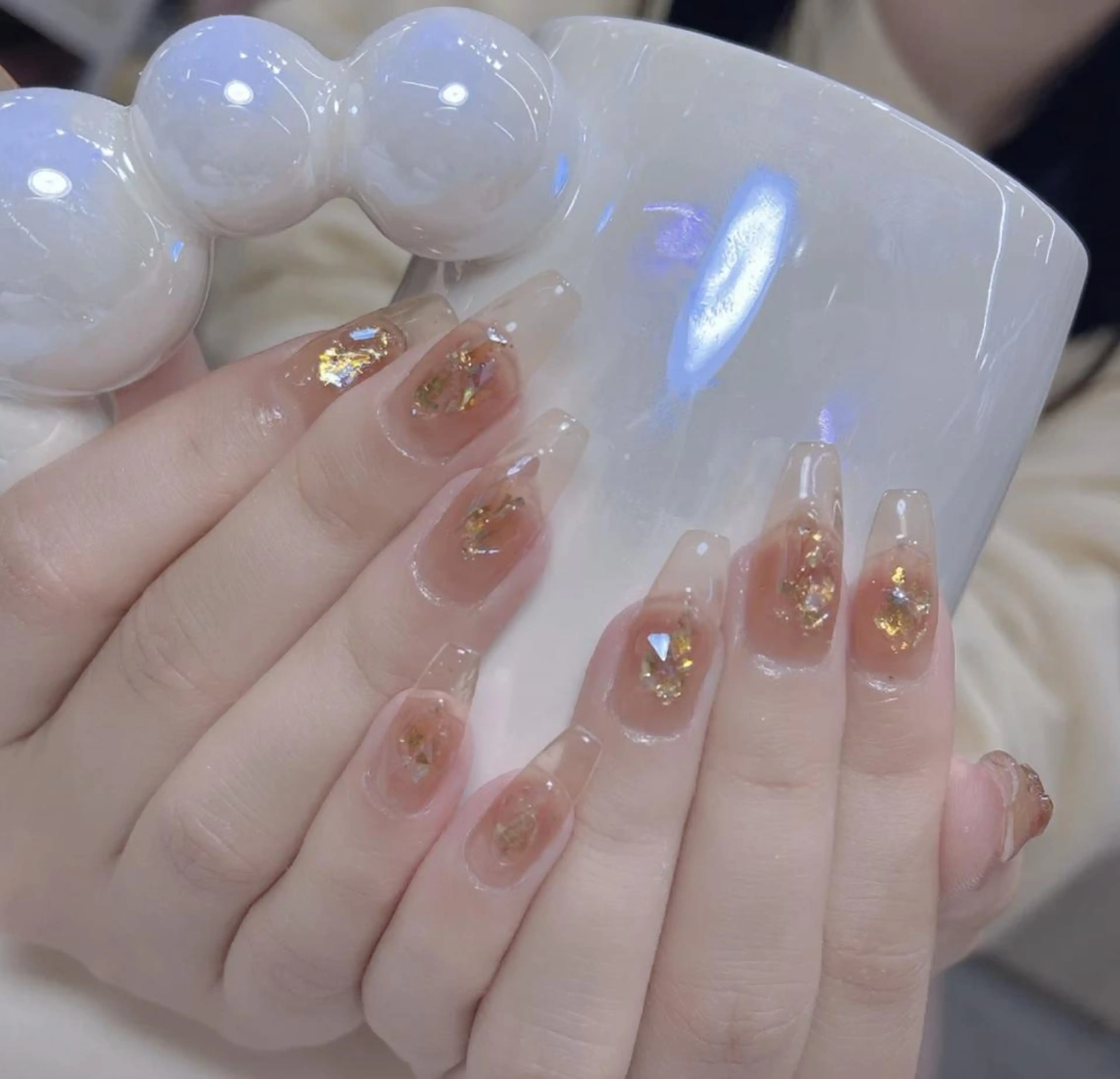 ネイル アートネイル 長さ出し ネイルチップ Queens 新宿本店のネイルデザイン