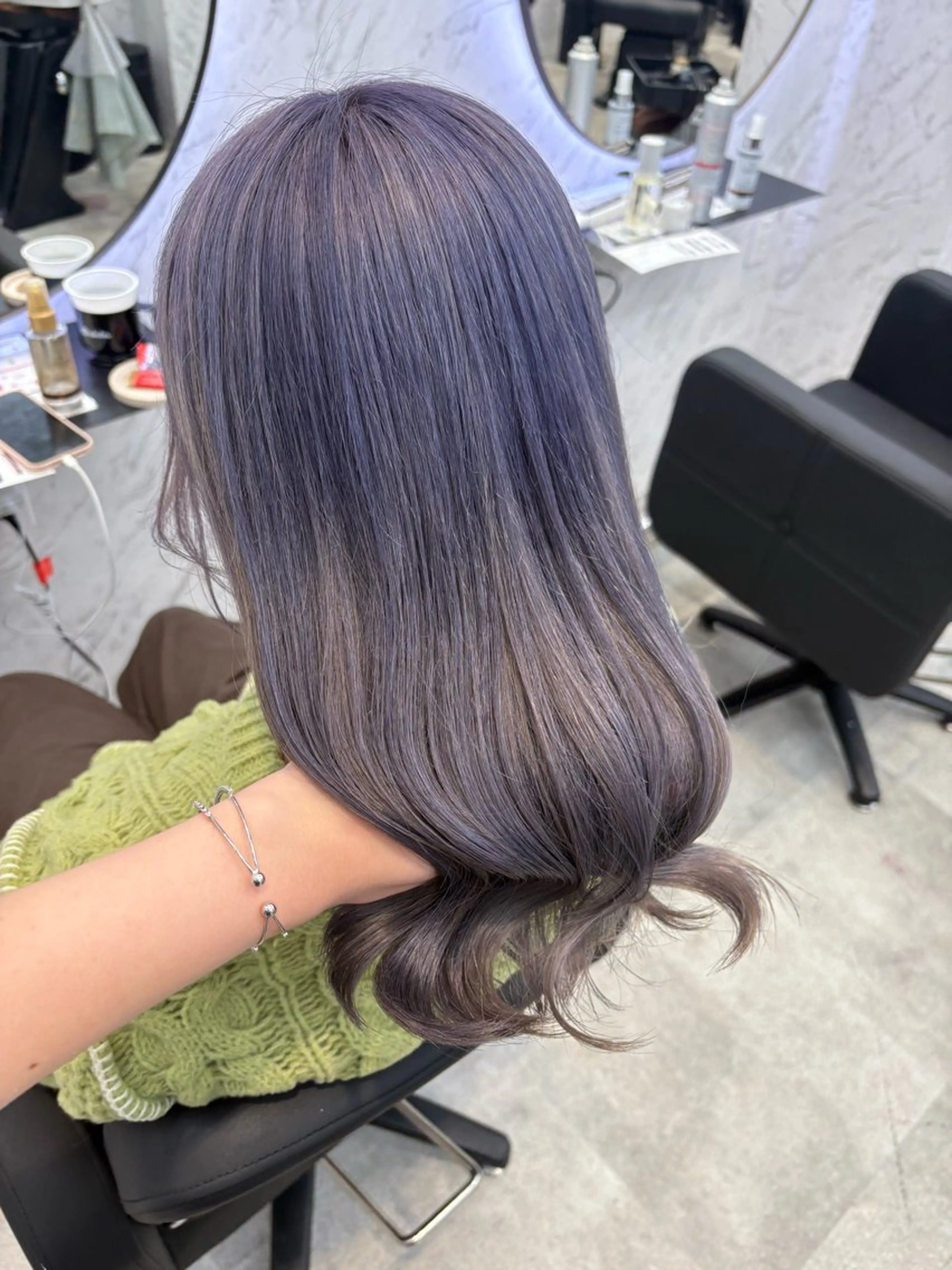 ロング カラー ラベンダーカラー ラベンダーグレー hair salon dot. mooda 韓国風サロン 町田店所属・韓国風ヘア🎀🩶 /♡𝓝𝓸𝓪♡のヘアスタイル