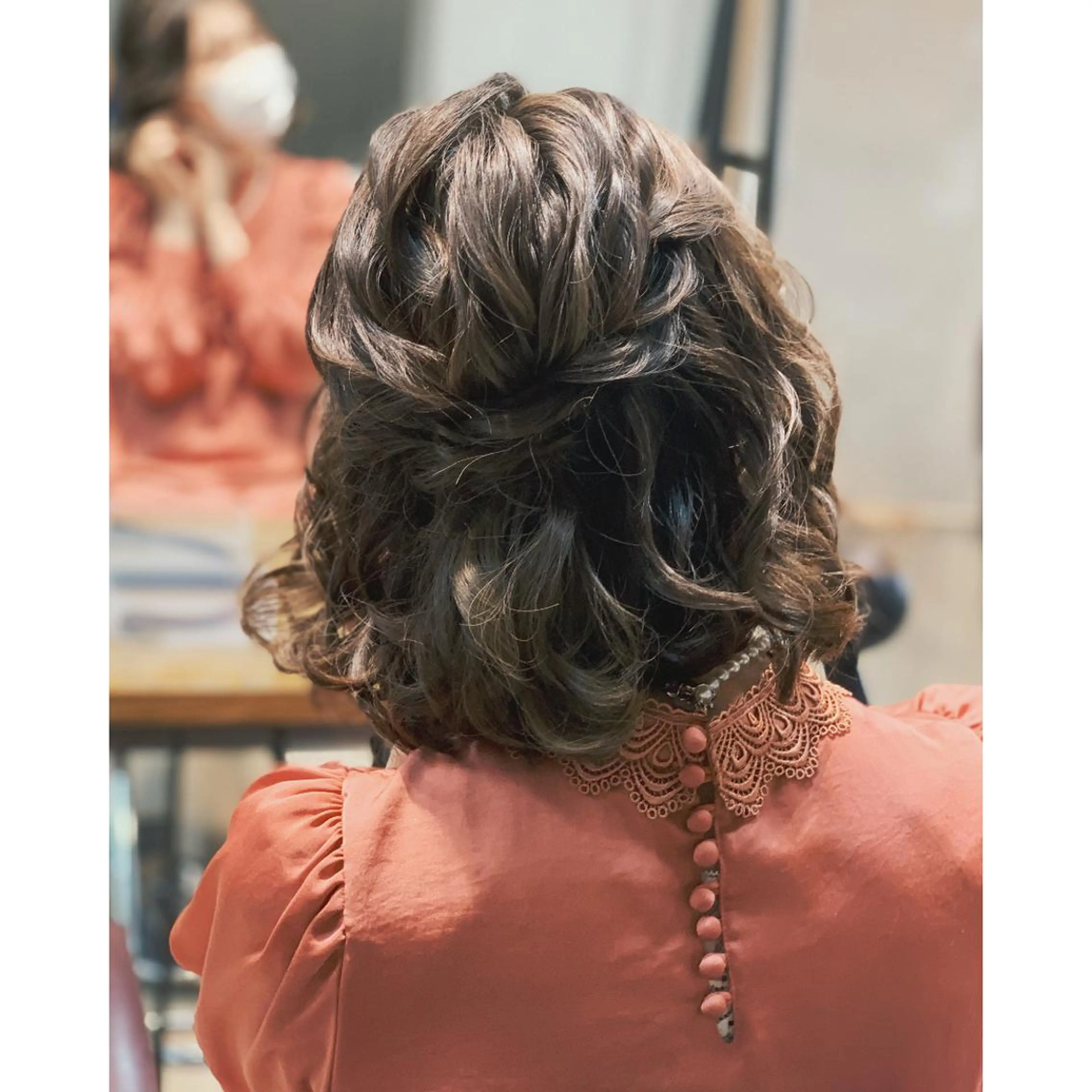 ロング カラー パーマ ヘアアレンジ メンズ キッズ ハーフアップ 結婚式・ブライダル 子どものヘアアレンジ BRAIDS💎愛子 大人ハイライト💎のヘアスタイル