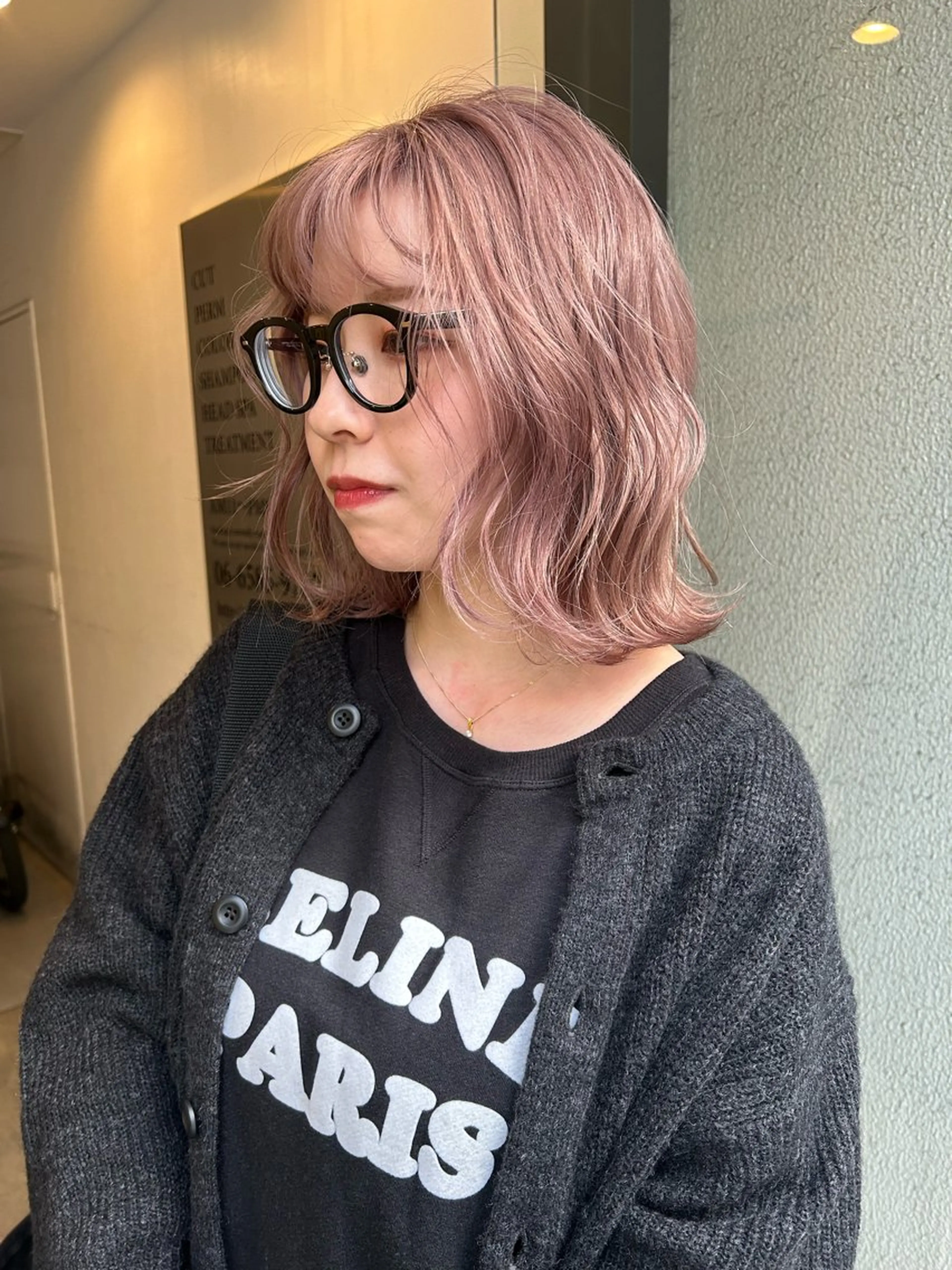 ショート カラー ベージュカラー ラベンダーカラー ラベンダーベージュ ピンクカラー ピンクラベンダー hen所属・心斎橋/レイヤー/ ブリーチ/モエのヘアスタイル