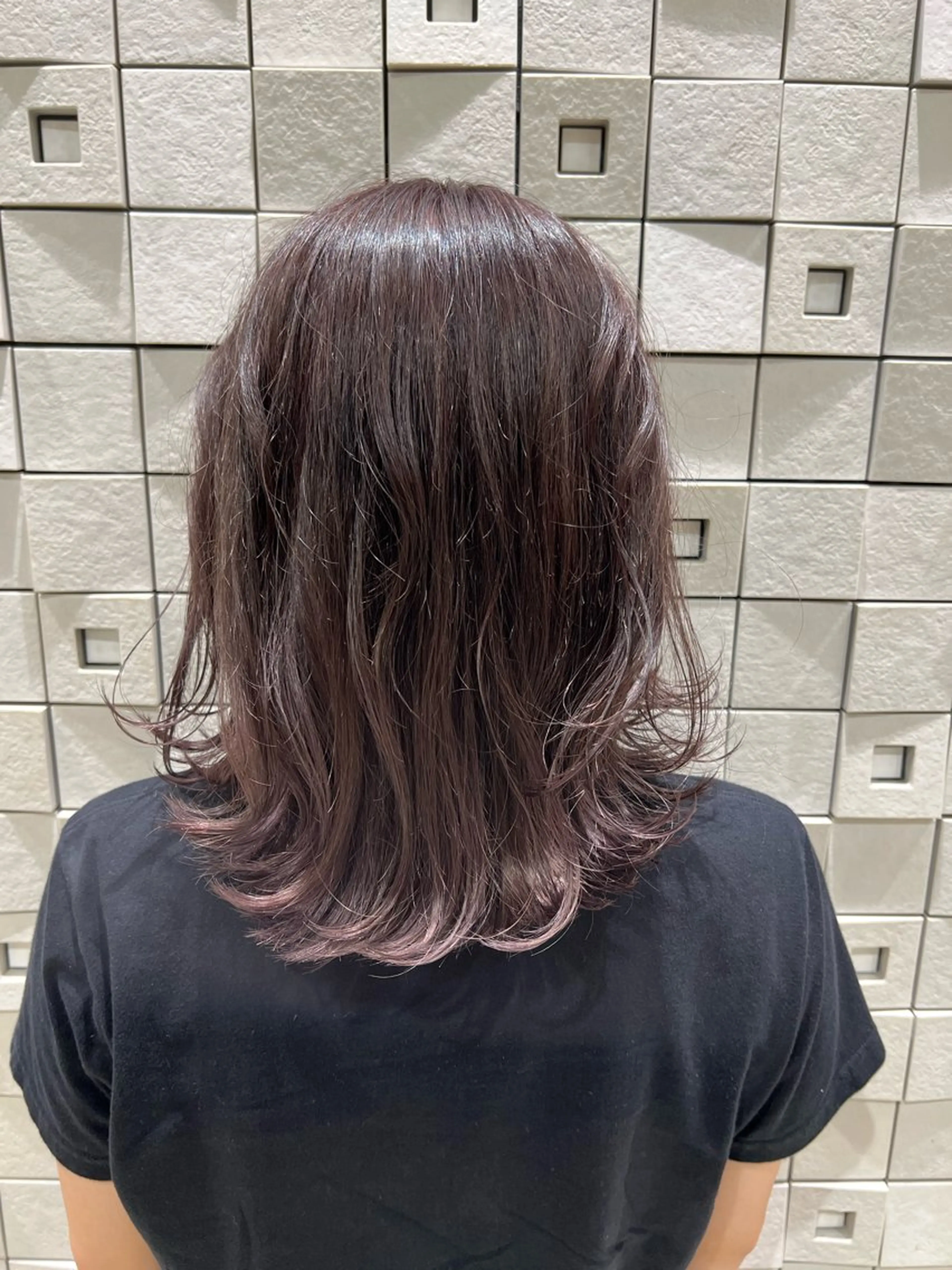 ミディアム ヘアカラー ✨艶髪／透明感カラー ミユ💜のヘアスタイル