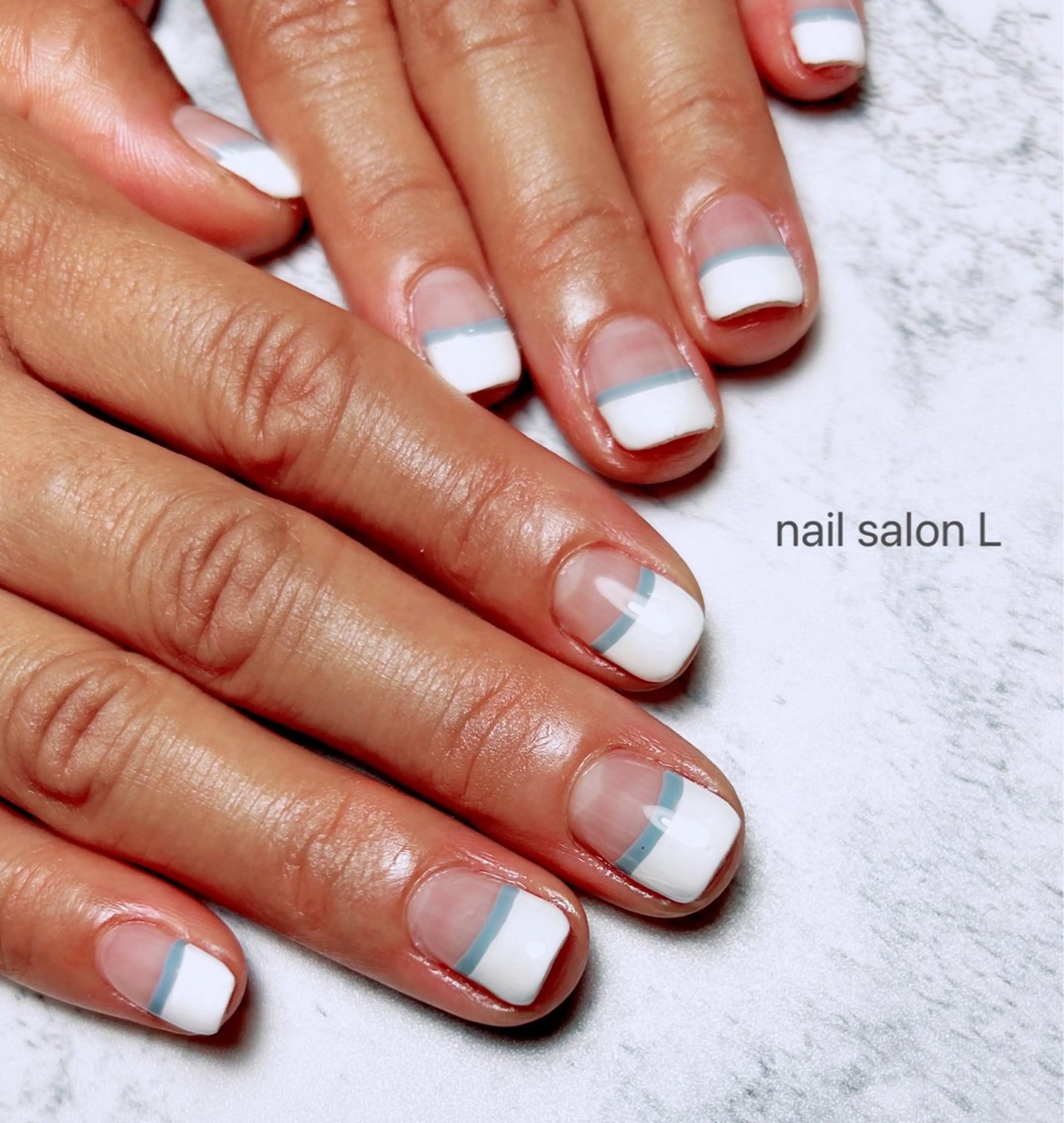 ネイル フレンチネイル 持ち込み ショートネイル ハンドネイル 吉川市 ネイルサロンLのネイルデザイン