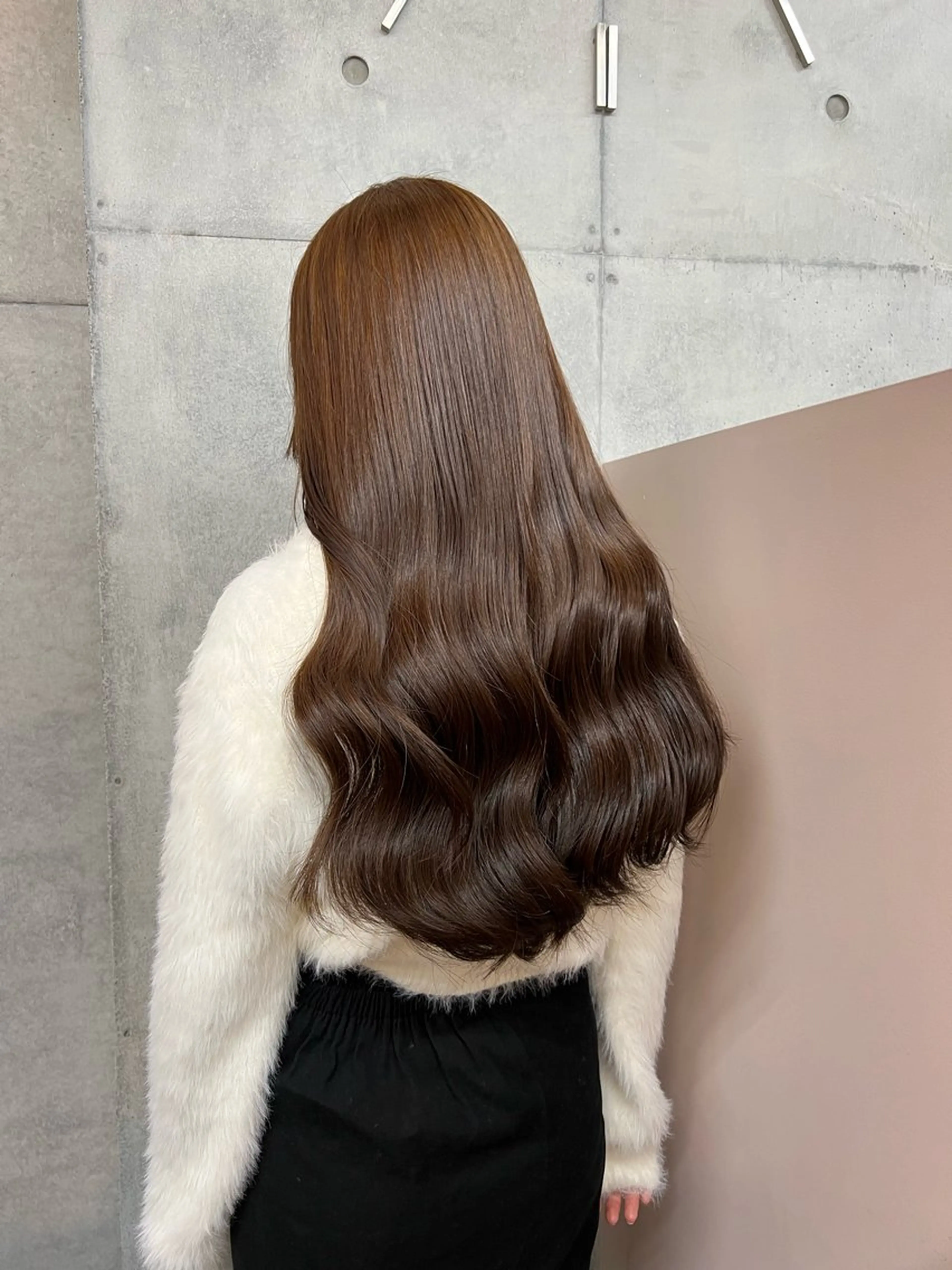 ロング ヘアカラー カコ/レイヤーカット ヘアアレンジのヘアスタイル