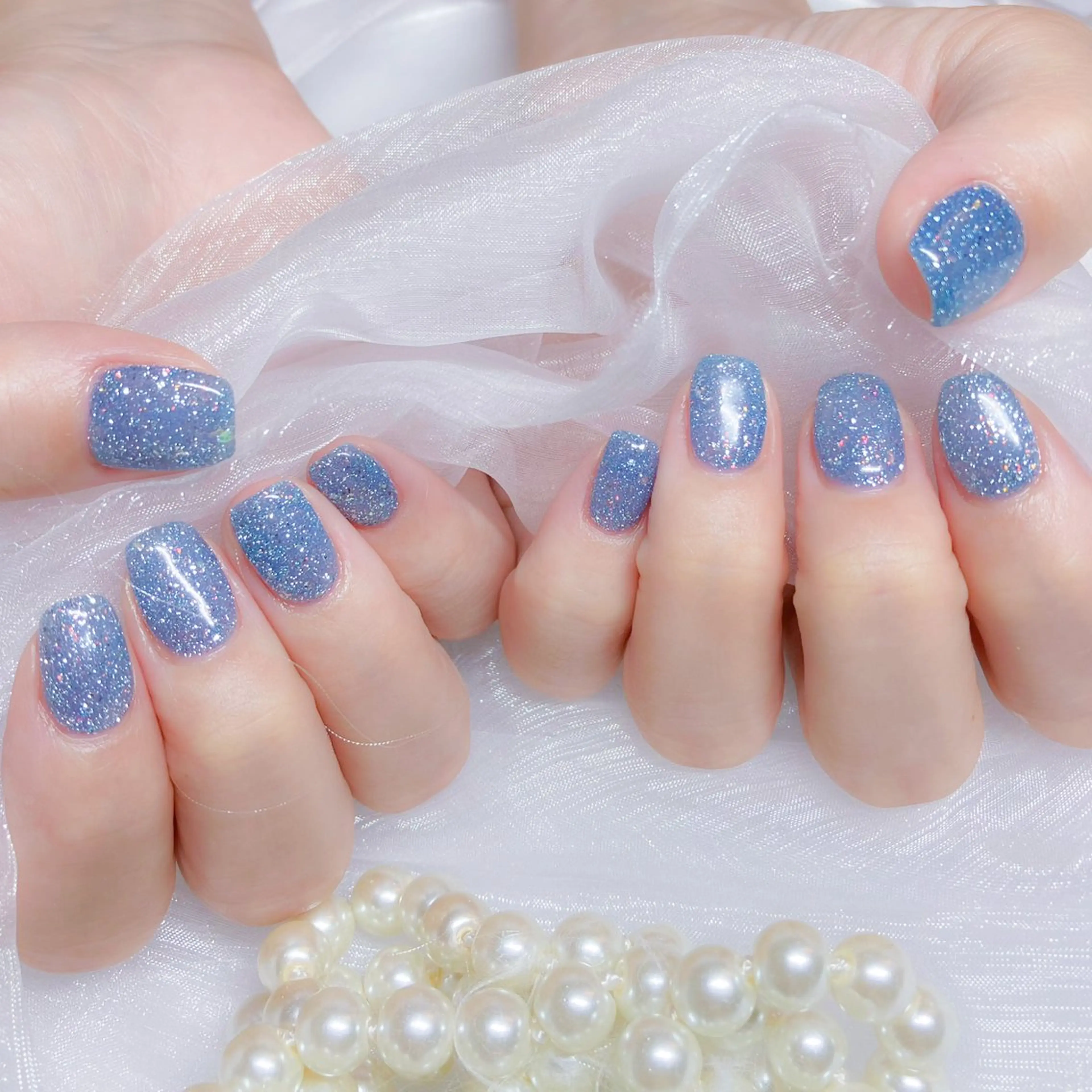ネイル オーロラネイル フラッシュネイル ジェルネイル 氷ネイル・うるうるネイル キラキラネイル ハンドネイル Amour baseのネイルデザイン