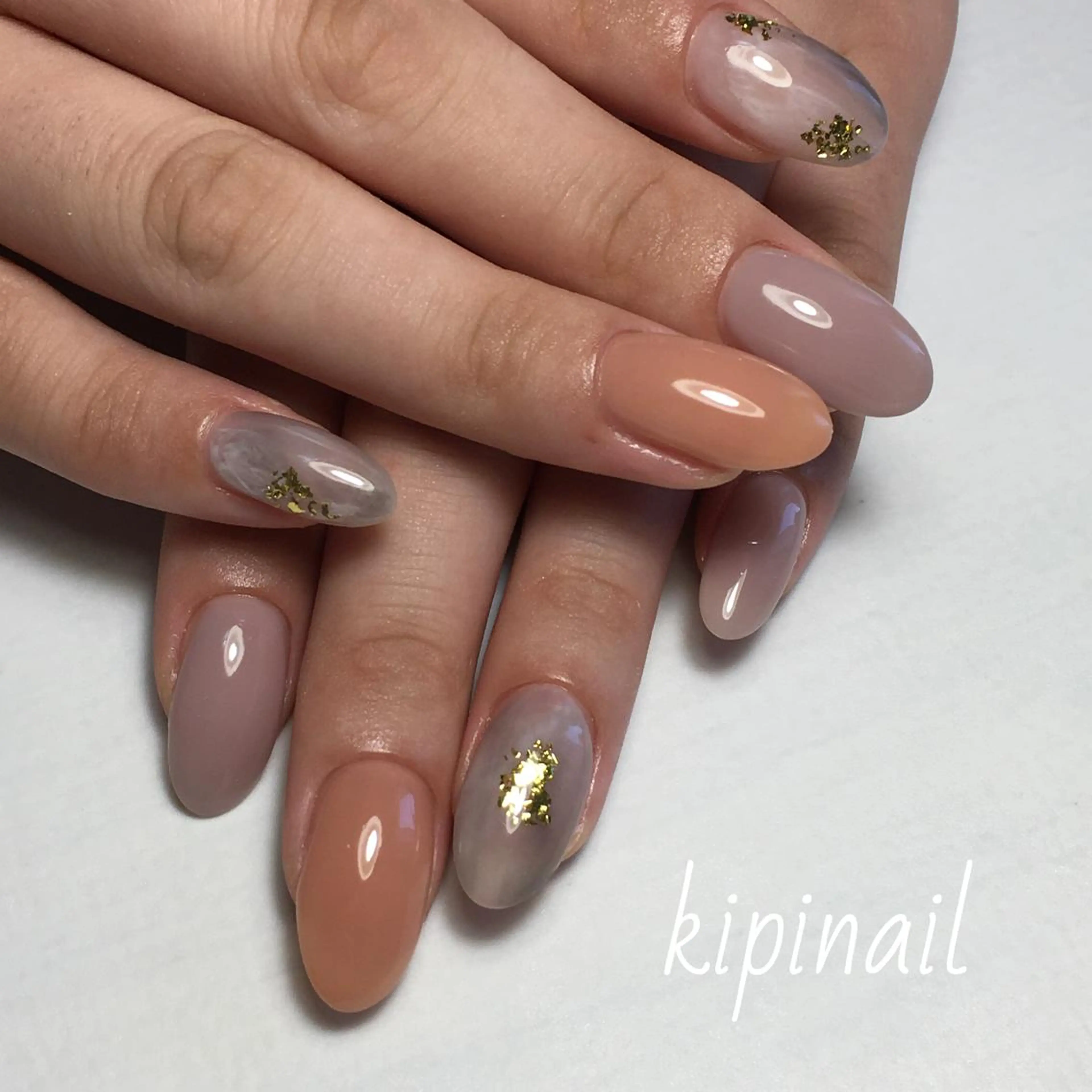 ネイル アートネイル 持ち込み ニュアンスネイル kipinail 川﨑えりかのネイルデザイン