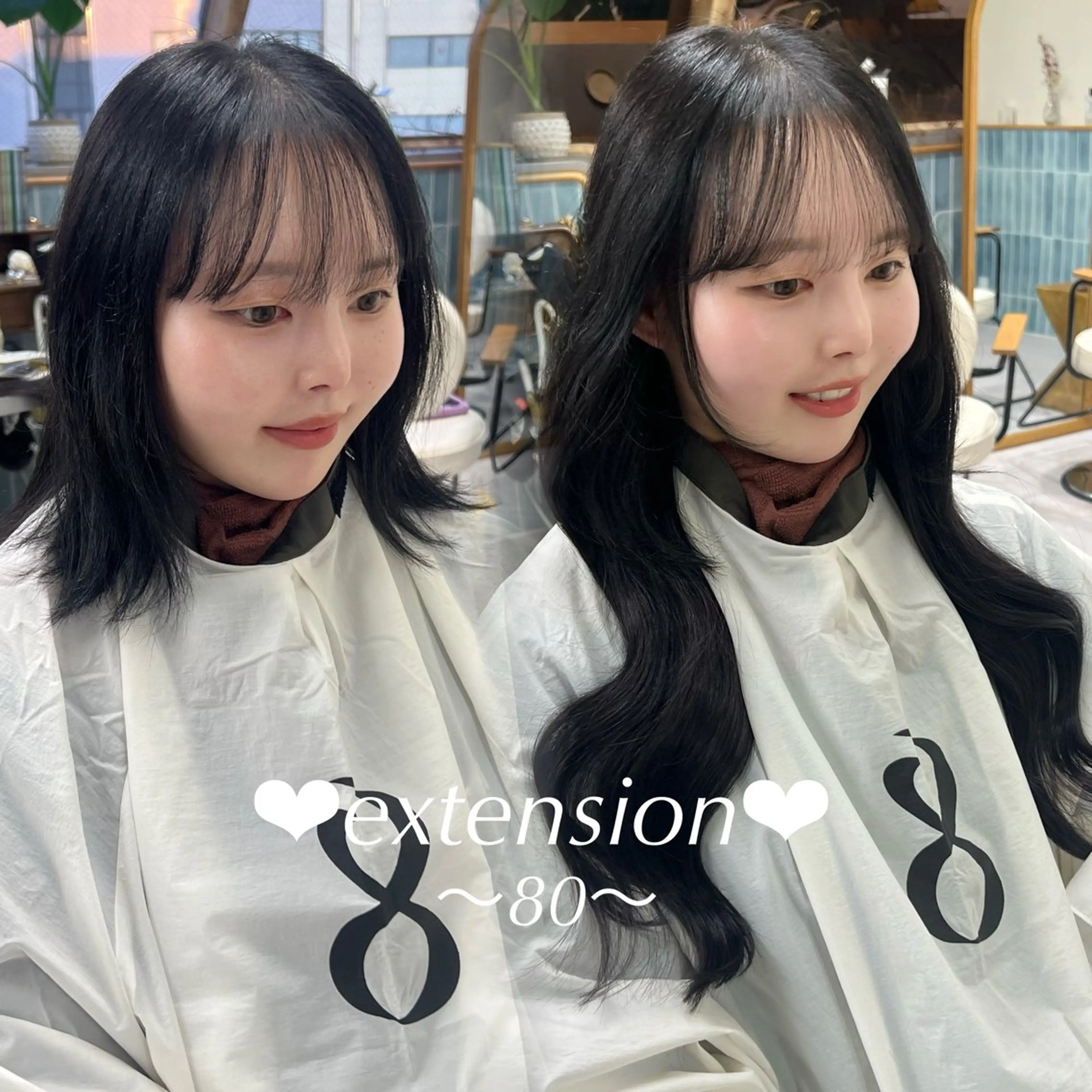 ♡馴染ませエクステ♡顔まわりカット＋シールエクステ80本の写真