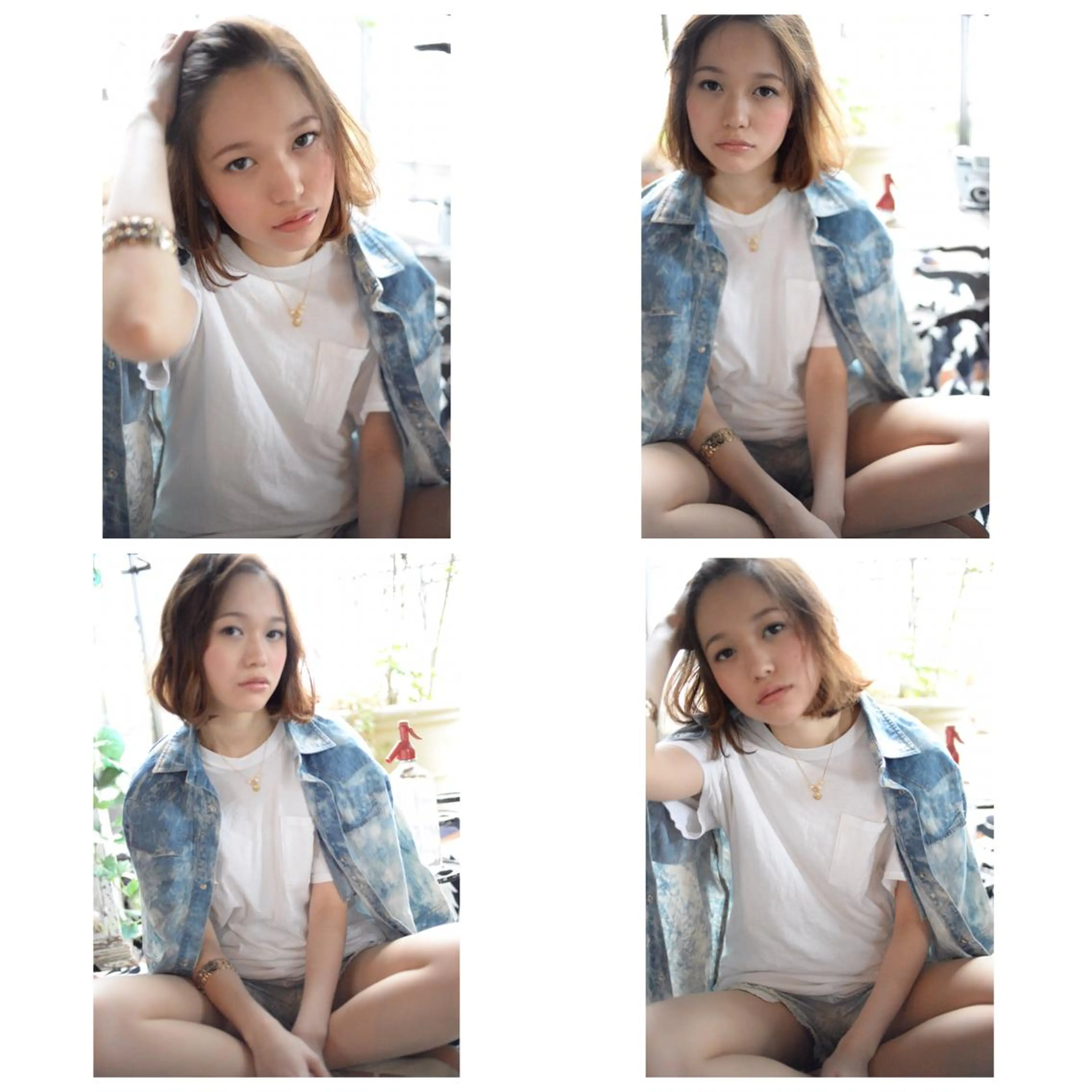 ショート ミディアム カラー パーマ メンズハイトーン メンズバレイヤージュのヘアスタイル