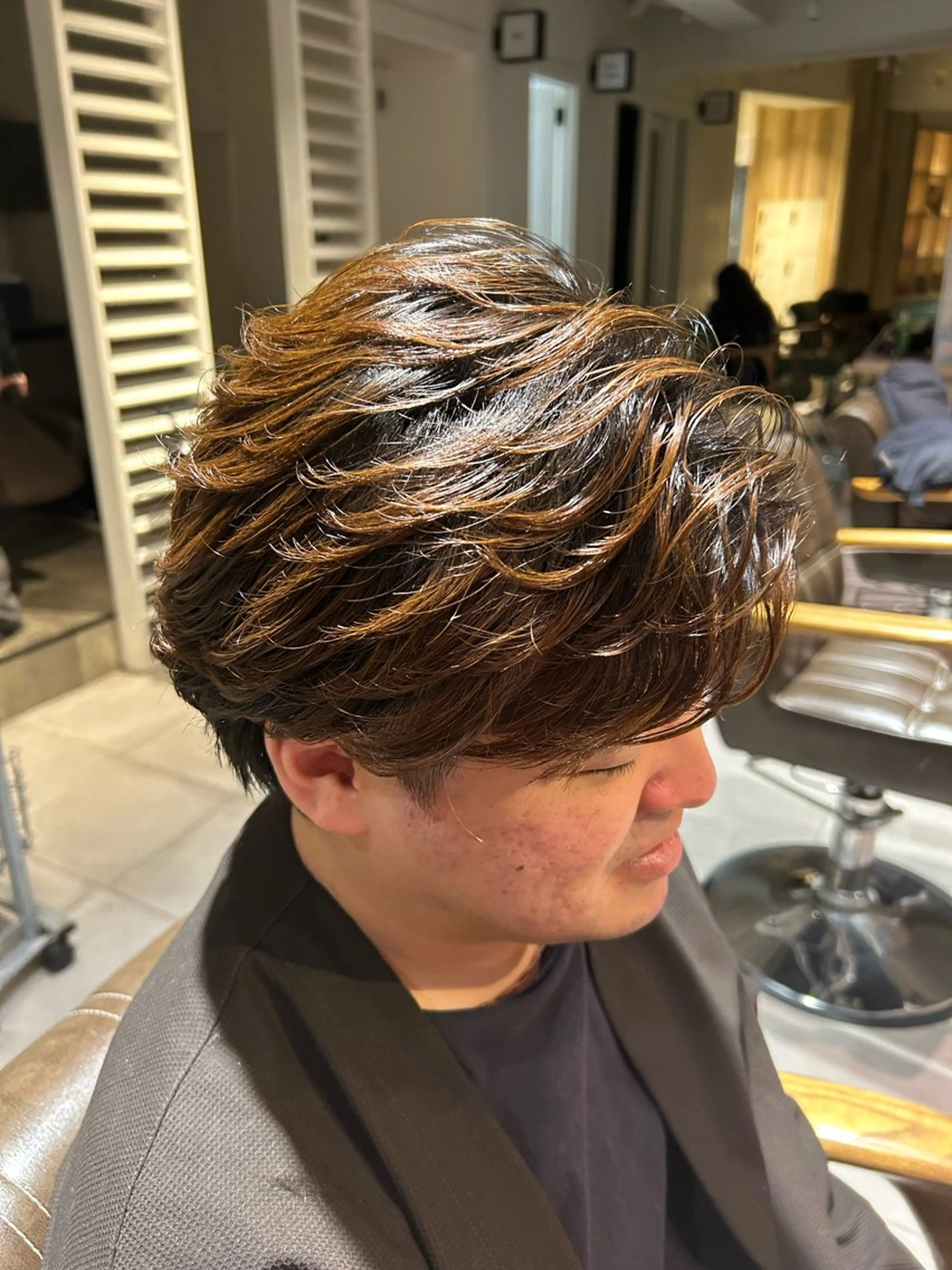 パーマ メンズ フェザーパーマ メンズパーマ EARTH川口 メンズパーマのヘアスタイル