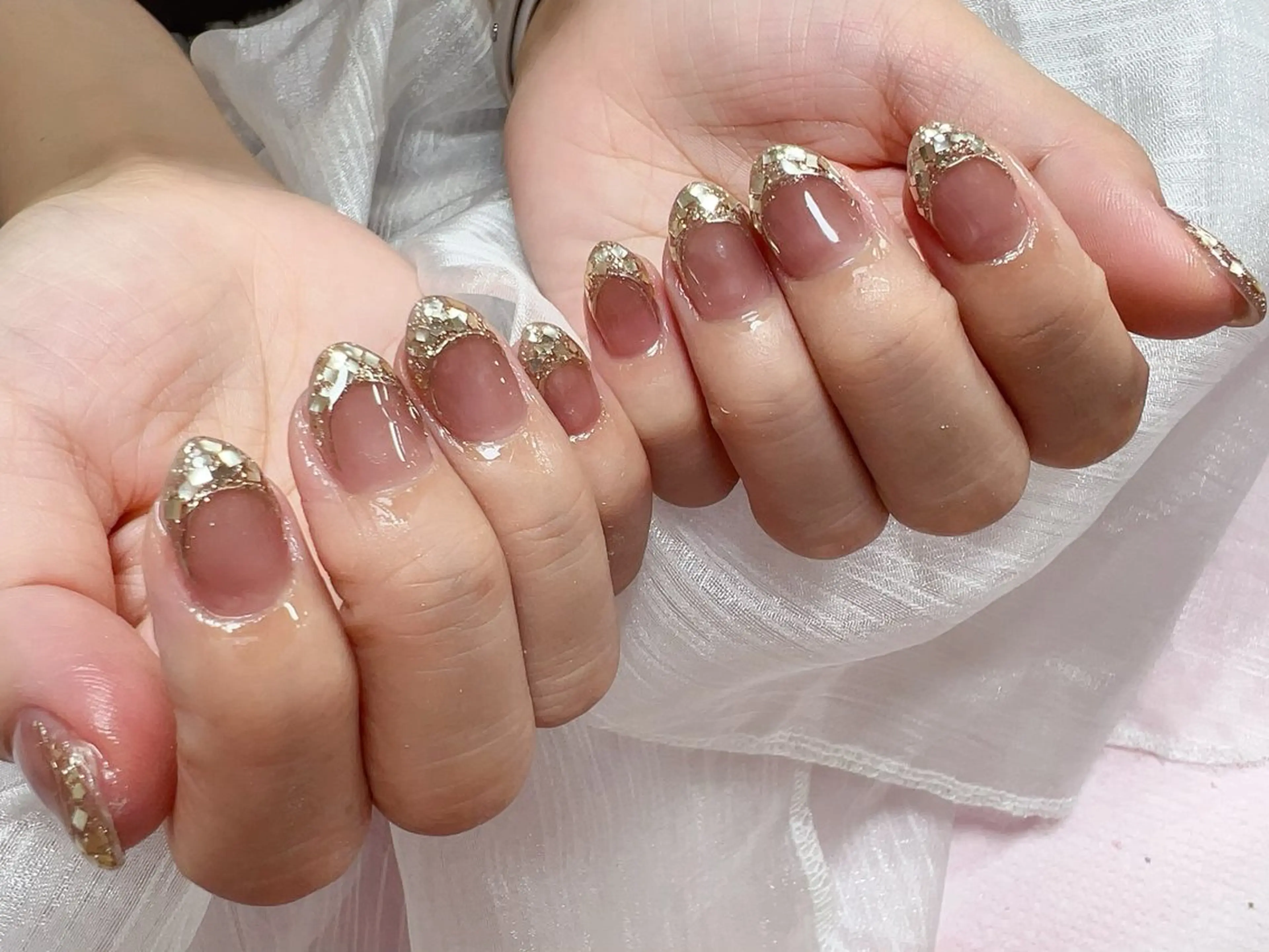 ネイル フレンチネイル ガラスフレンチ ハンドネイル Nail NaNaのネイルデザイン