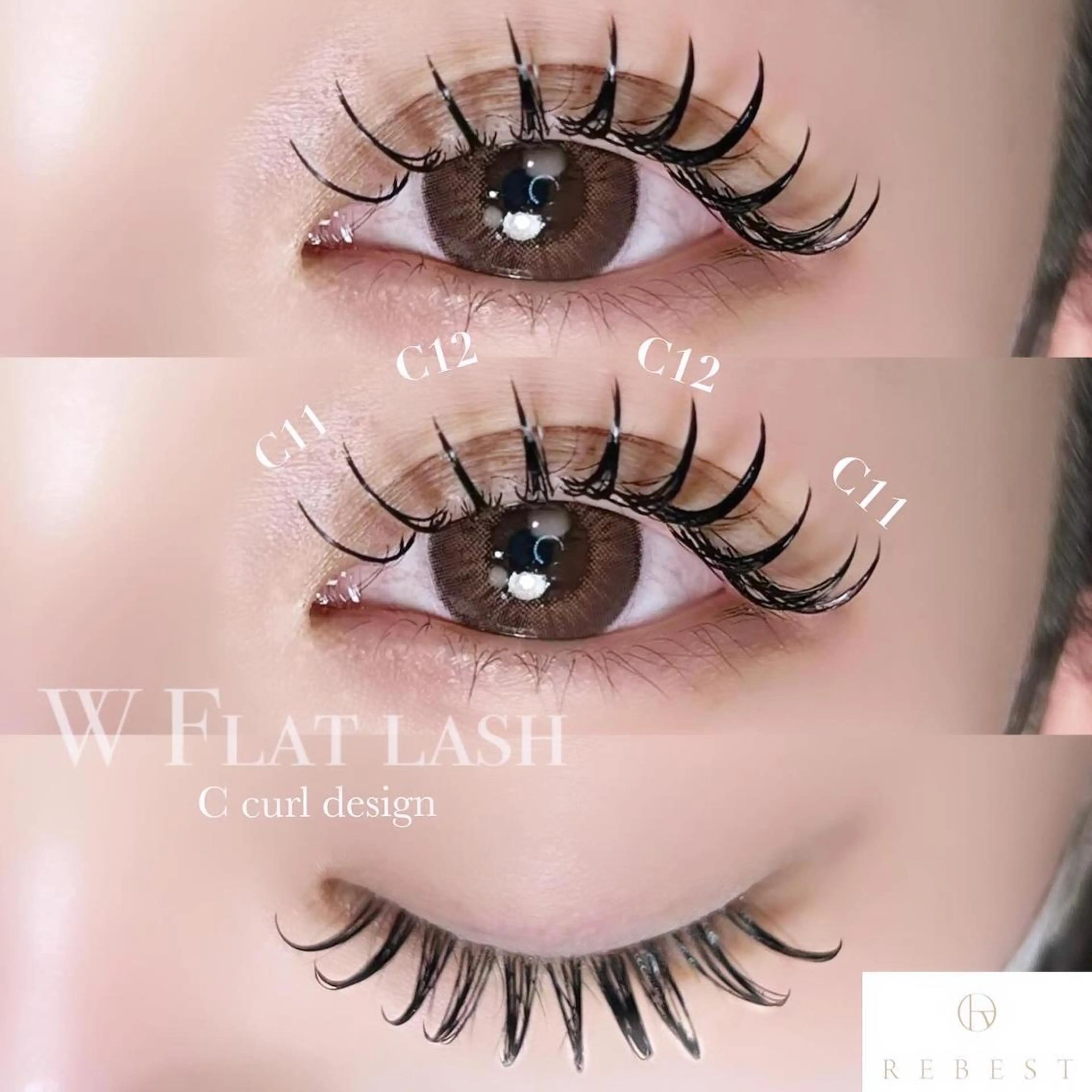 マツエク・マツパ フラットラッシュ マツエク ＲＥＢＥＳＴ ｅｙｅｌａｓｈのマツエク・マツパデザイン