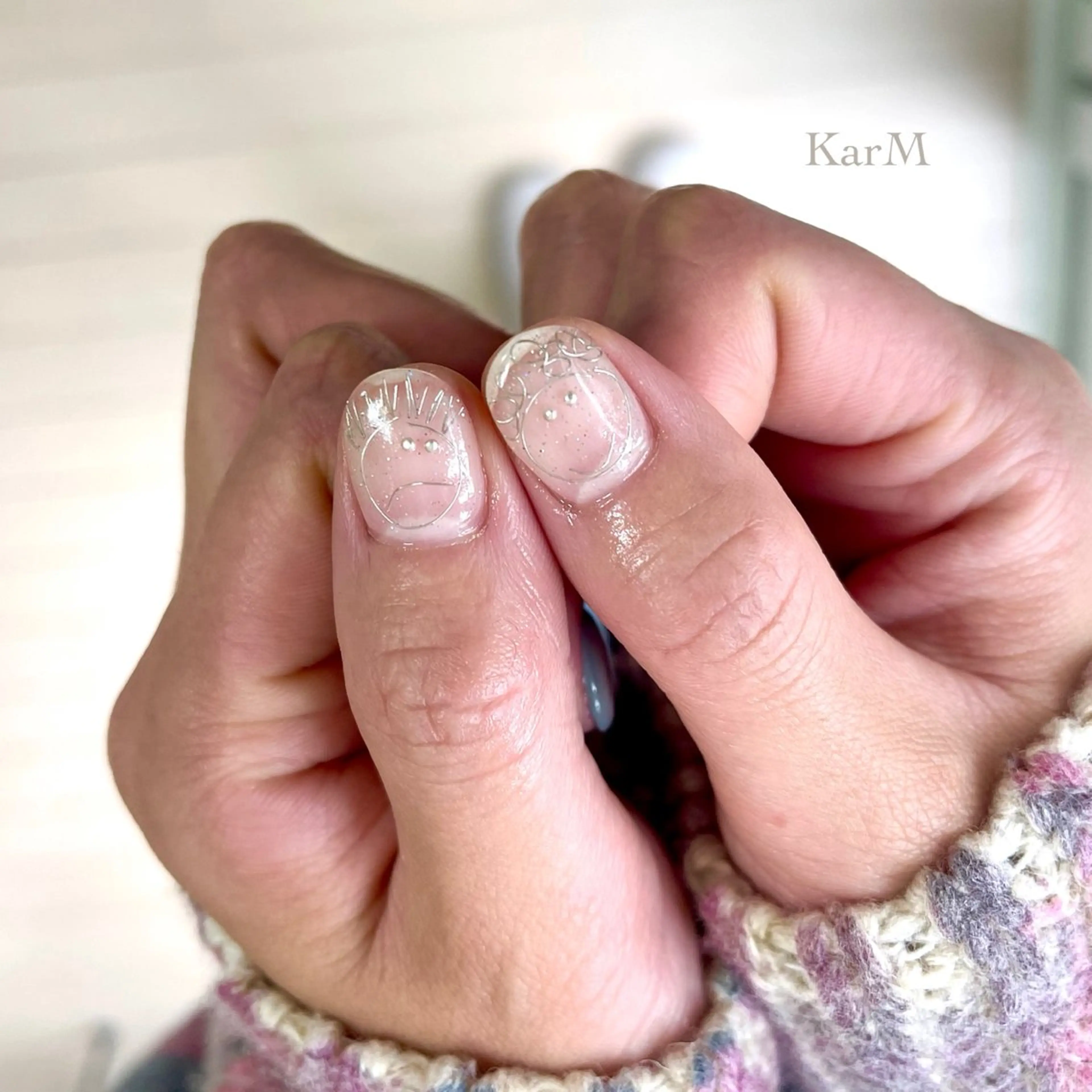 ネイル オーロラネイル チークネイル フラッシュネイル フレンチネイル グラデーション ハンドネイル ogino karinのネイルデザイン