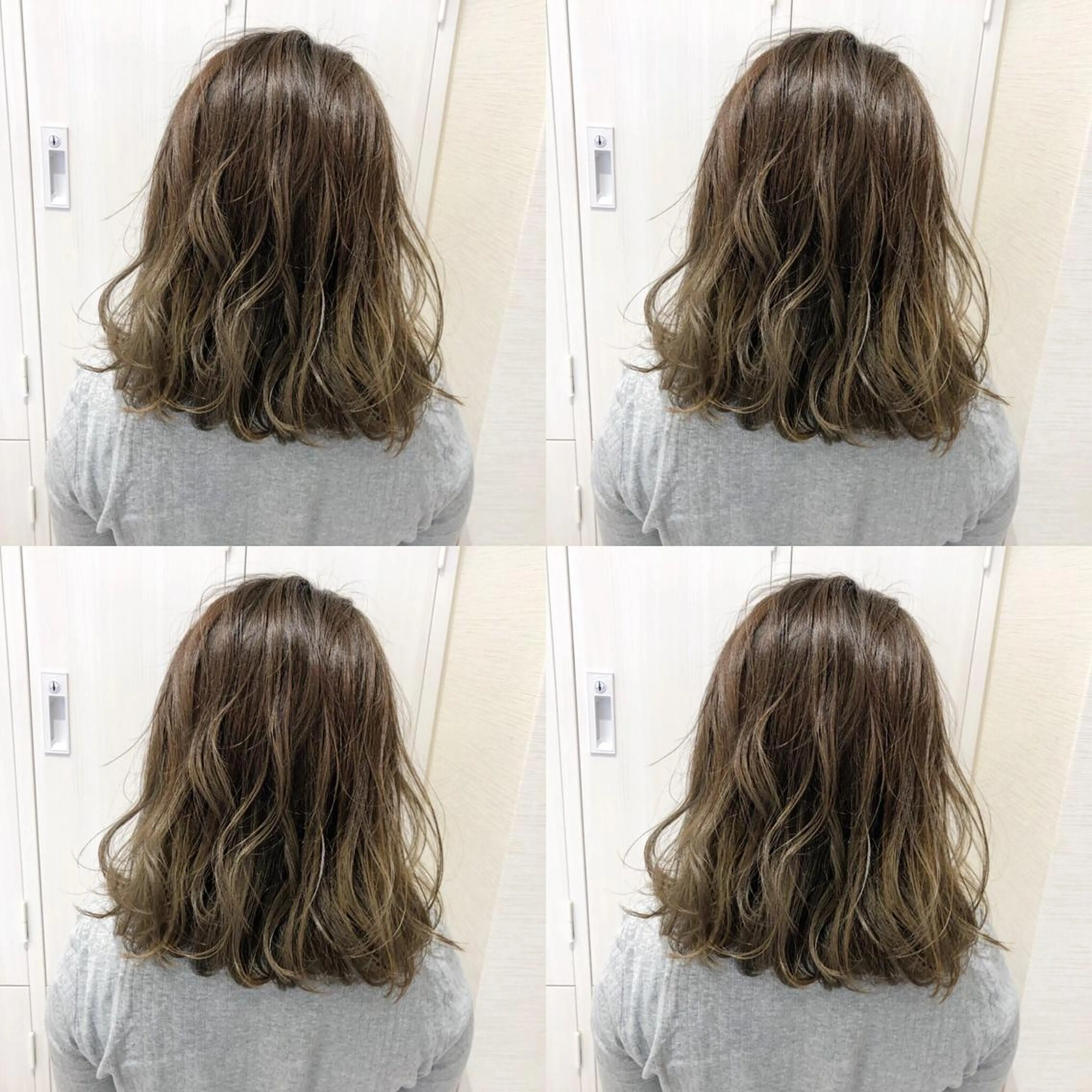 カラー アディクシーカラー アッシュ アッシュグレー アッシュグレージュ バレイヤージュ レイヤー/韓国/ 顔周り/しんやのヘアスタイル