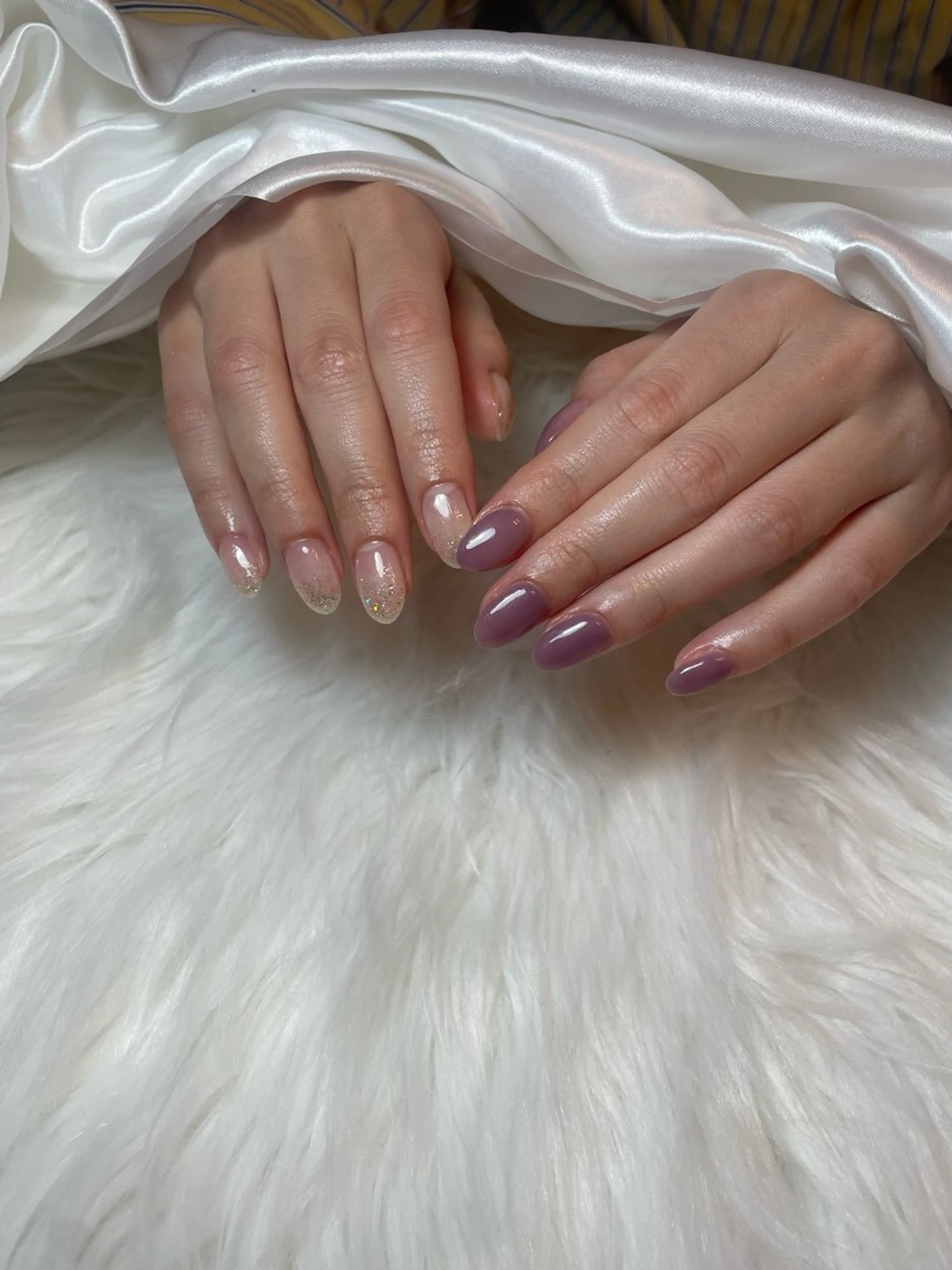 ネイル ブルー フレンチネイル キラキラネイル マグネットネイル シンプルネイル ハンドネイル timtam --sakiのネイルデザイン