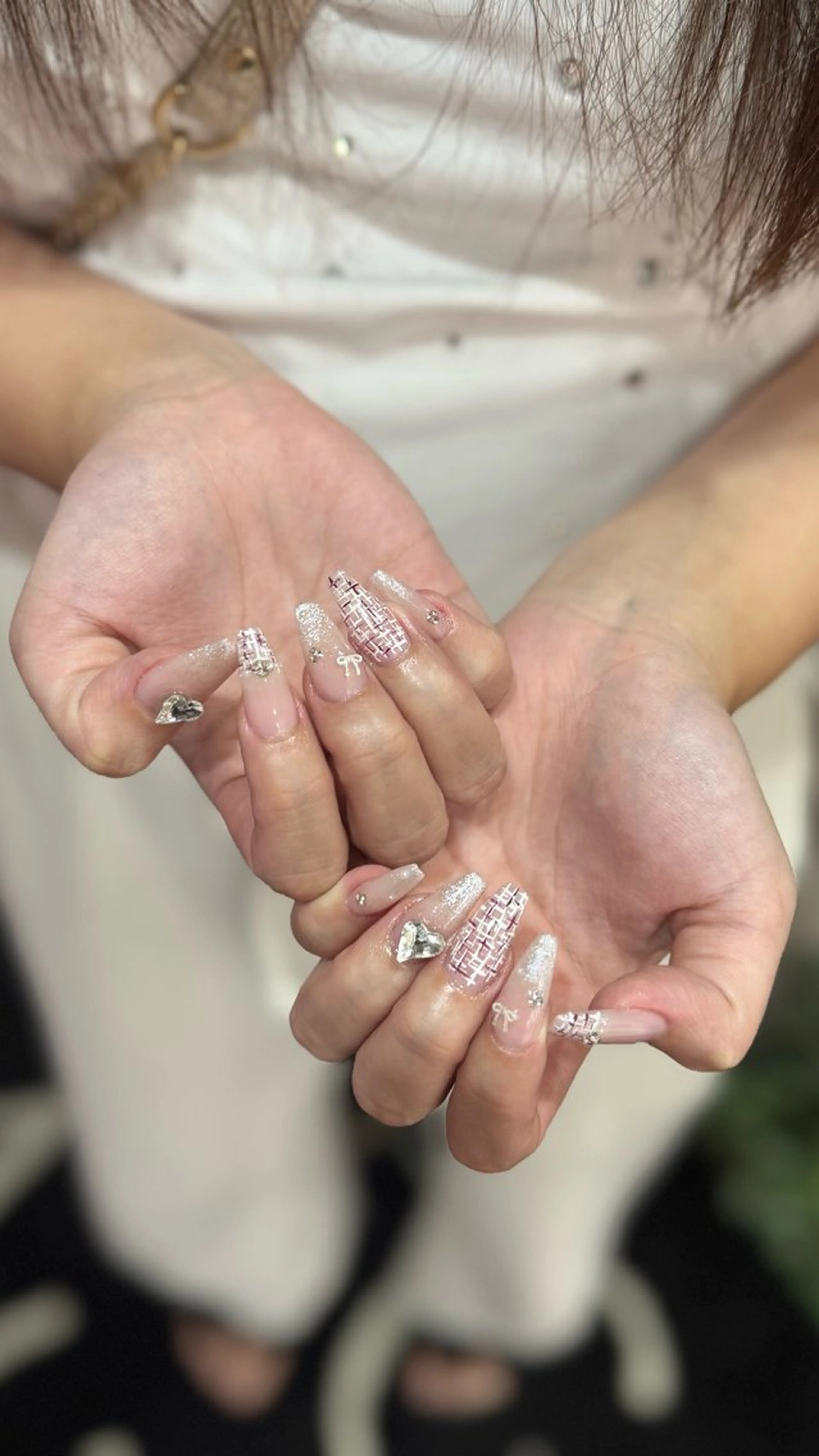 ネイル ツイードネイル ハンドネイル ALPHA. Aya‪no𝜗𝜚のネイルデザイン