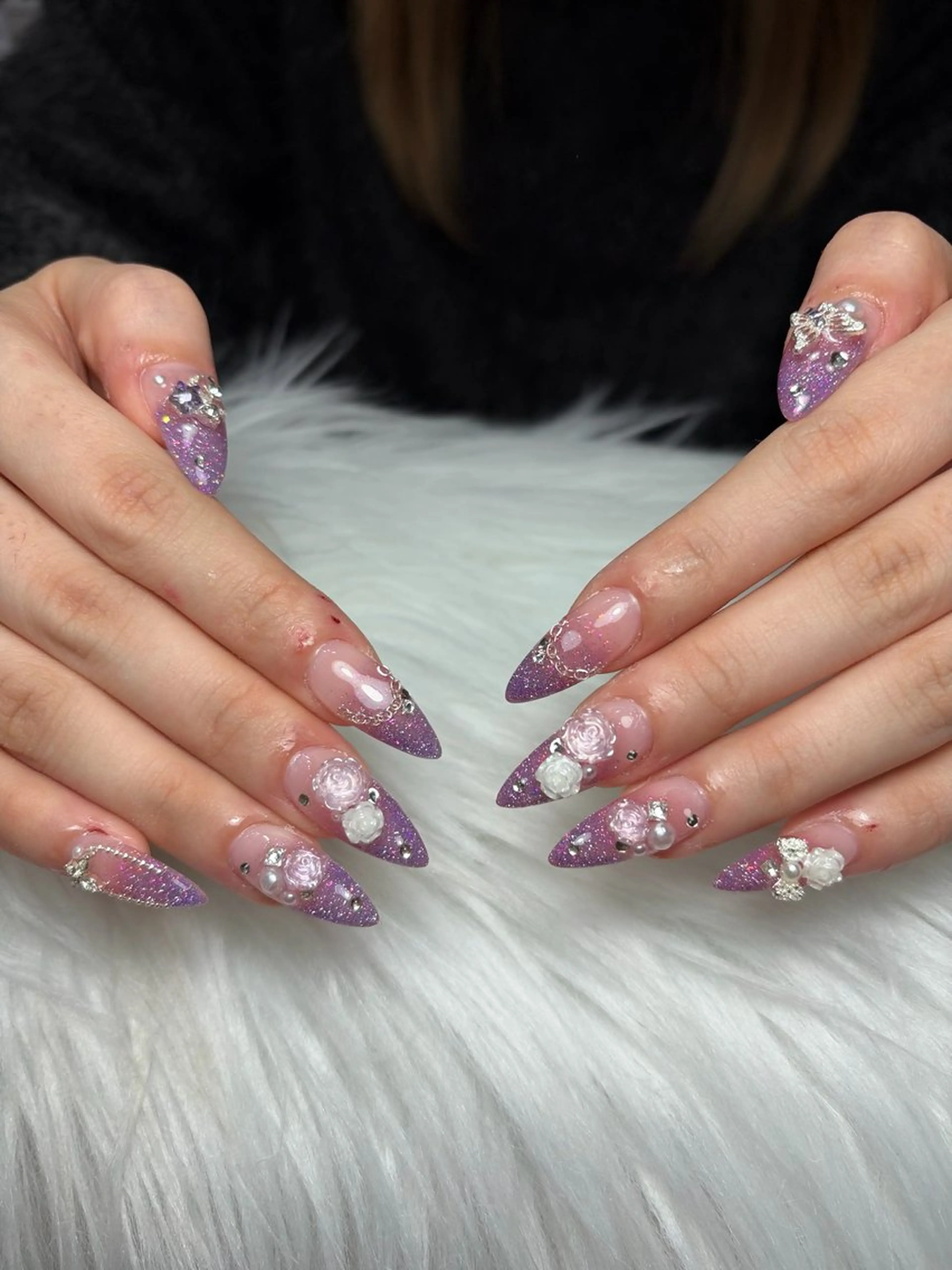 ネイル アートネイル 長さ出し ジェルネイル マグネットネイル ニュアンスネイル ハンドネイル Cloudy Chan Nailのネイルデザイン