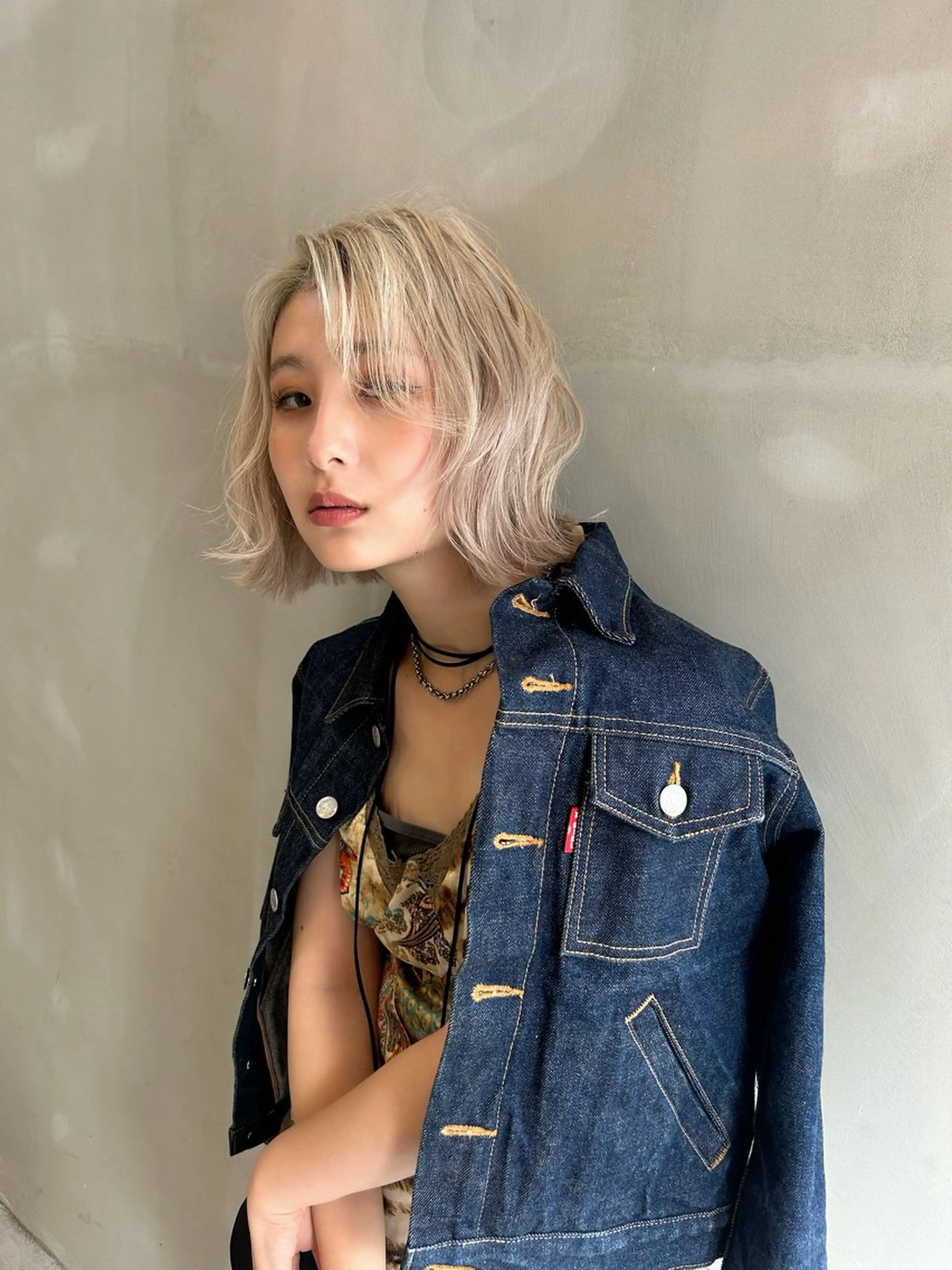 ミディアム ヘアカラー トリートメント L STUDIO所属・ハイトーン/ブリーチ 🧁soraのヘアスタイル