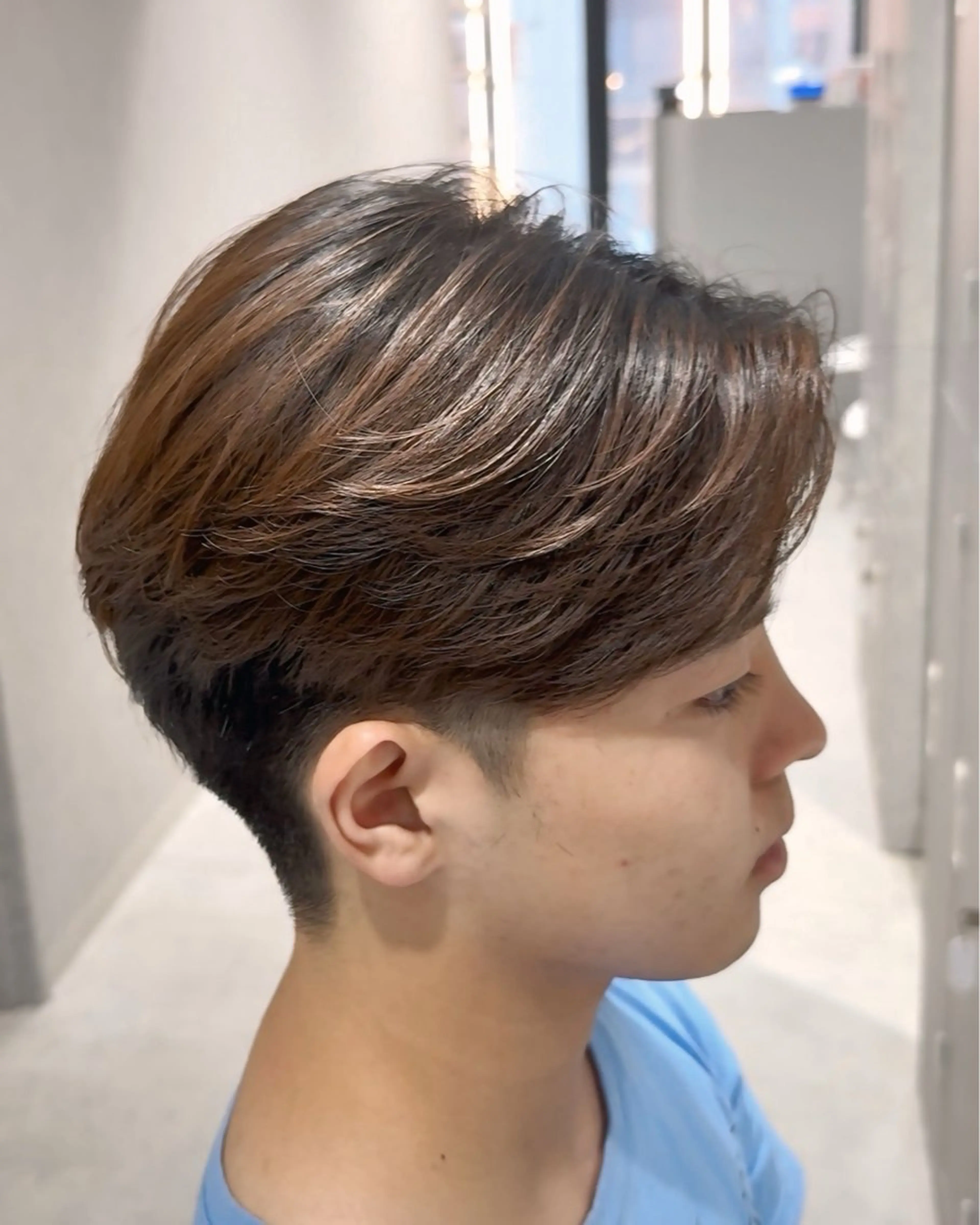 パーマ メンズ センターパート 縮毛矯正 カット 縮毛矯正 曲がる縮毛/カルマパ ーマ/池袋/横村大全のヘアスタイル