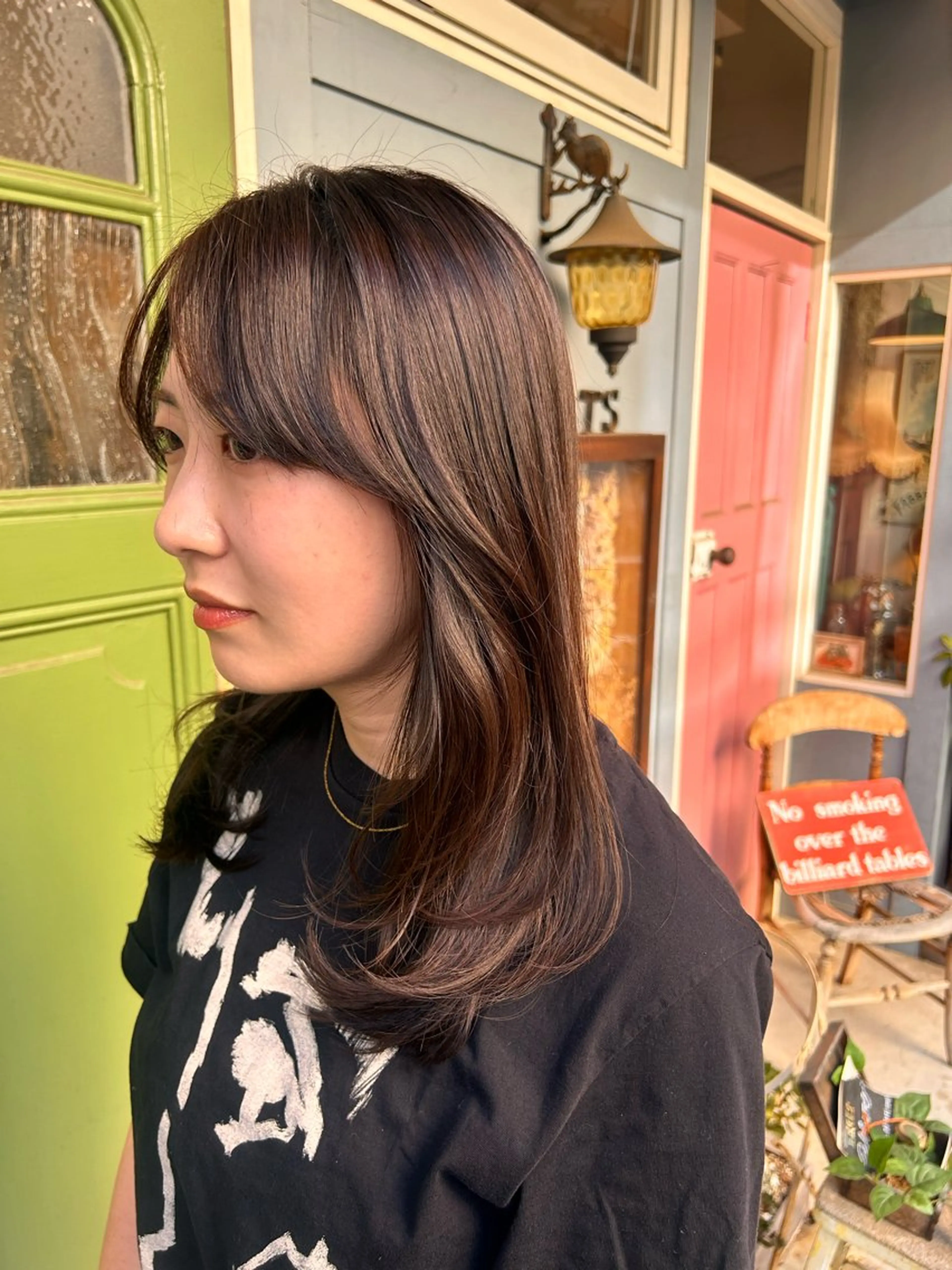 ミディアム カラー カット ヘアカラー トリートメント ヘッドスパ 清水千優/パーマ/透 明感カラー/メンズのヘアスタイル