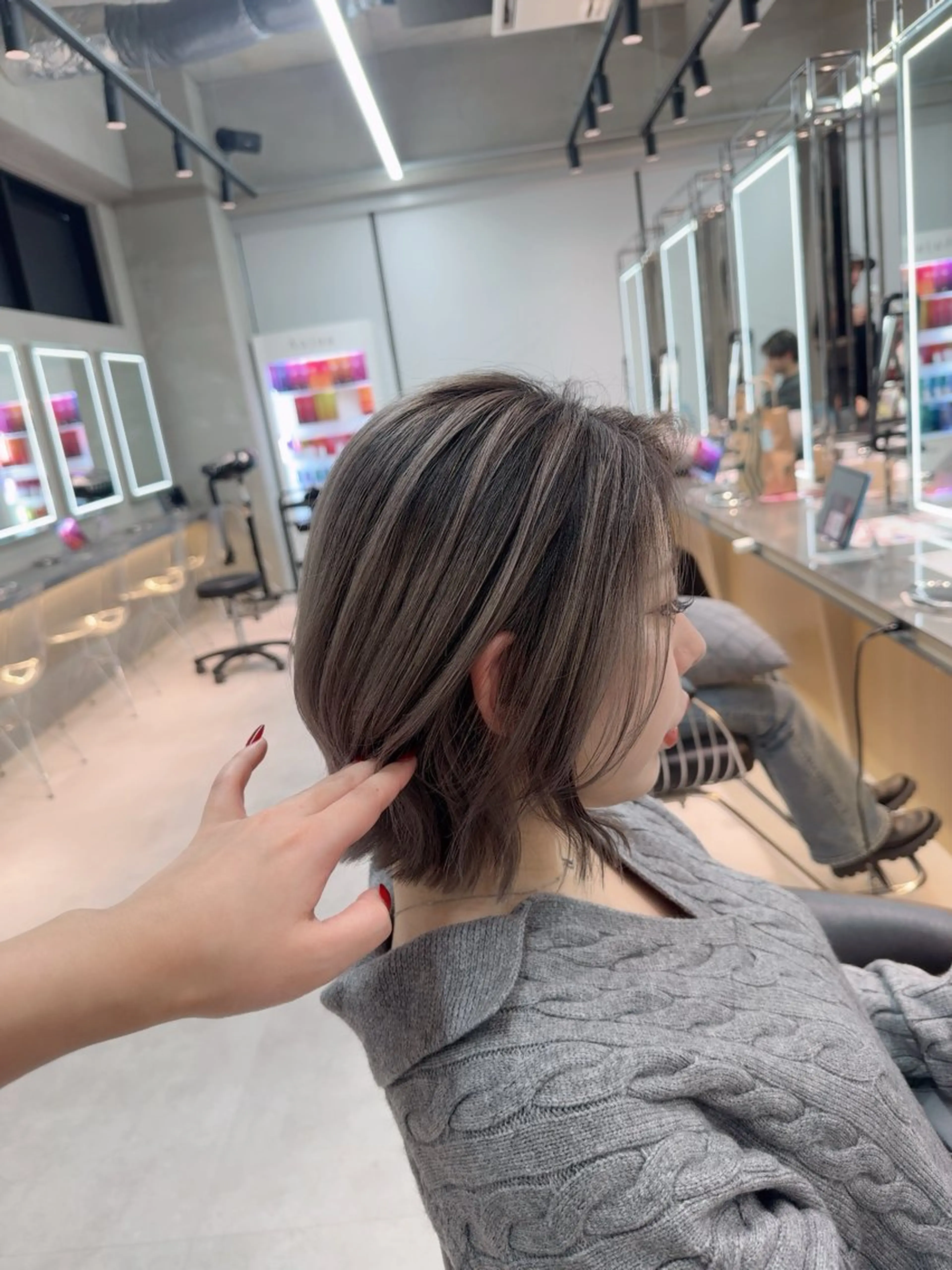 ミディアム カラー ヘアアレンジ ヘアカラー トリートメント ARIA💎縮毛矯正 ブリーチ💎複雑履歴のヘアスタイル