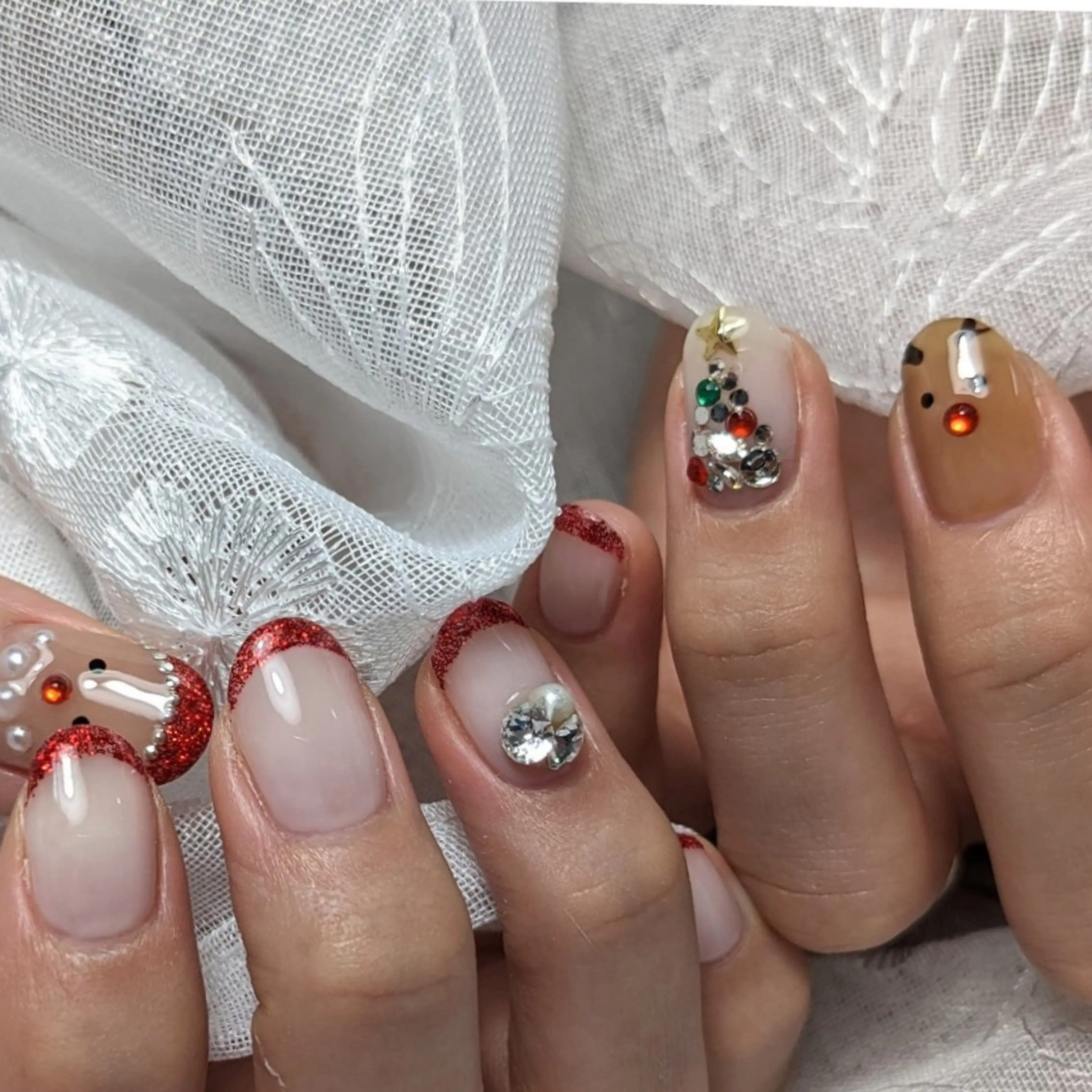 ネイル 冬ネイル クリスマス ハンドネイル an nail☆.のネイルデザイン