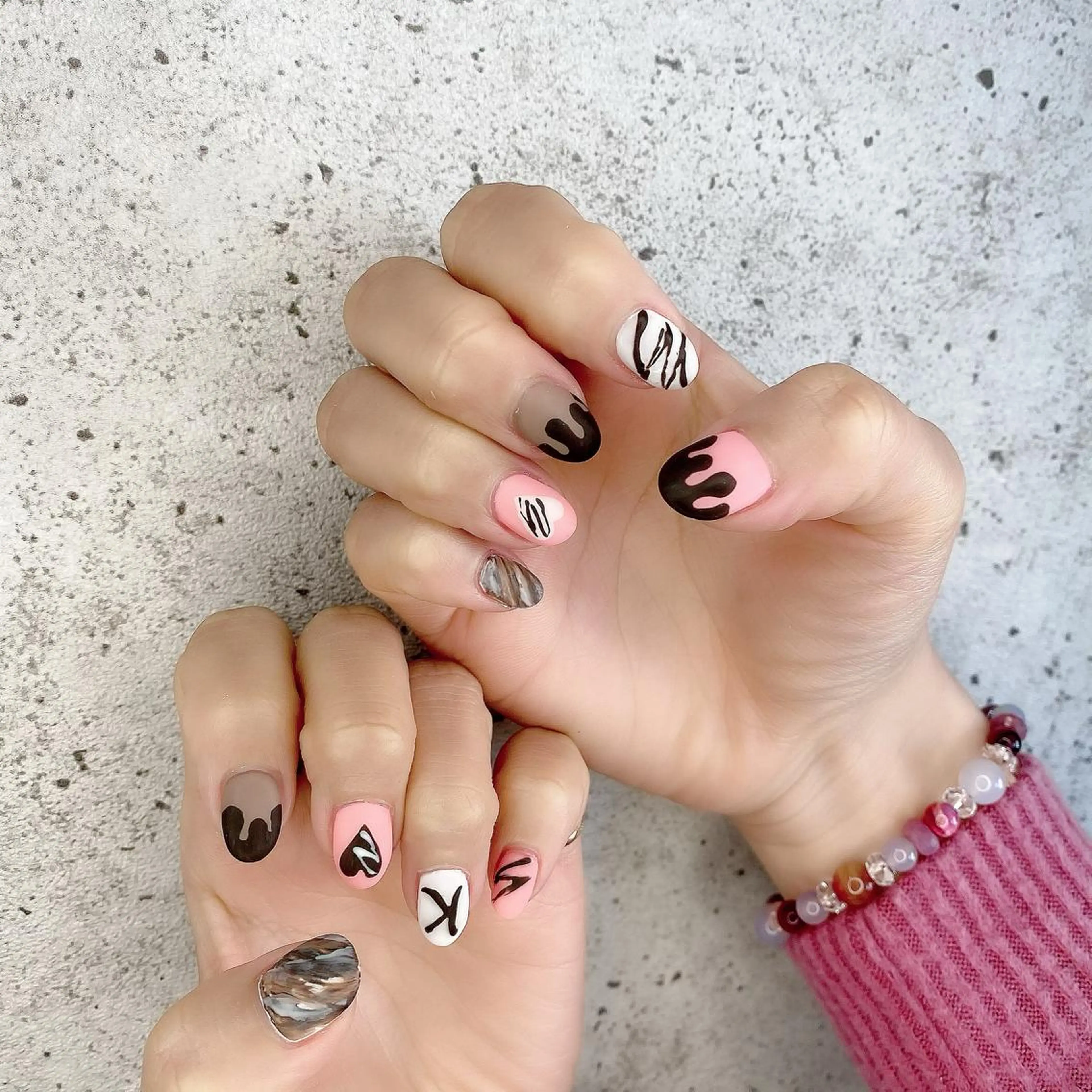 ミディアム カラー パーマ ヘアアレンジ メンズ キッズ ネイル マツエク・マツパ ハンドネイル Salon Ｋのネイルデザイン