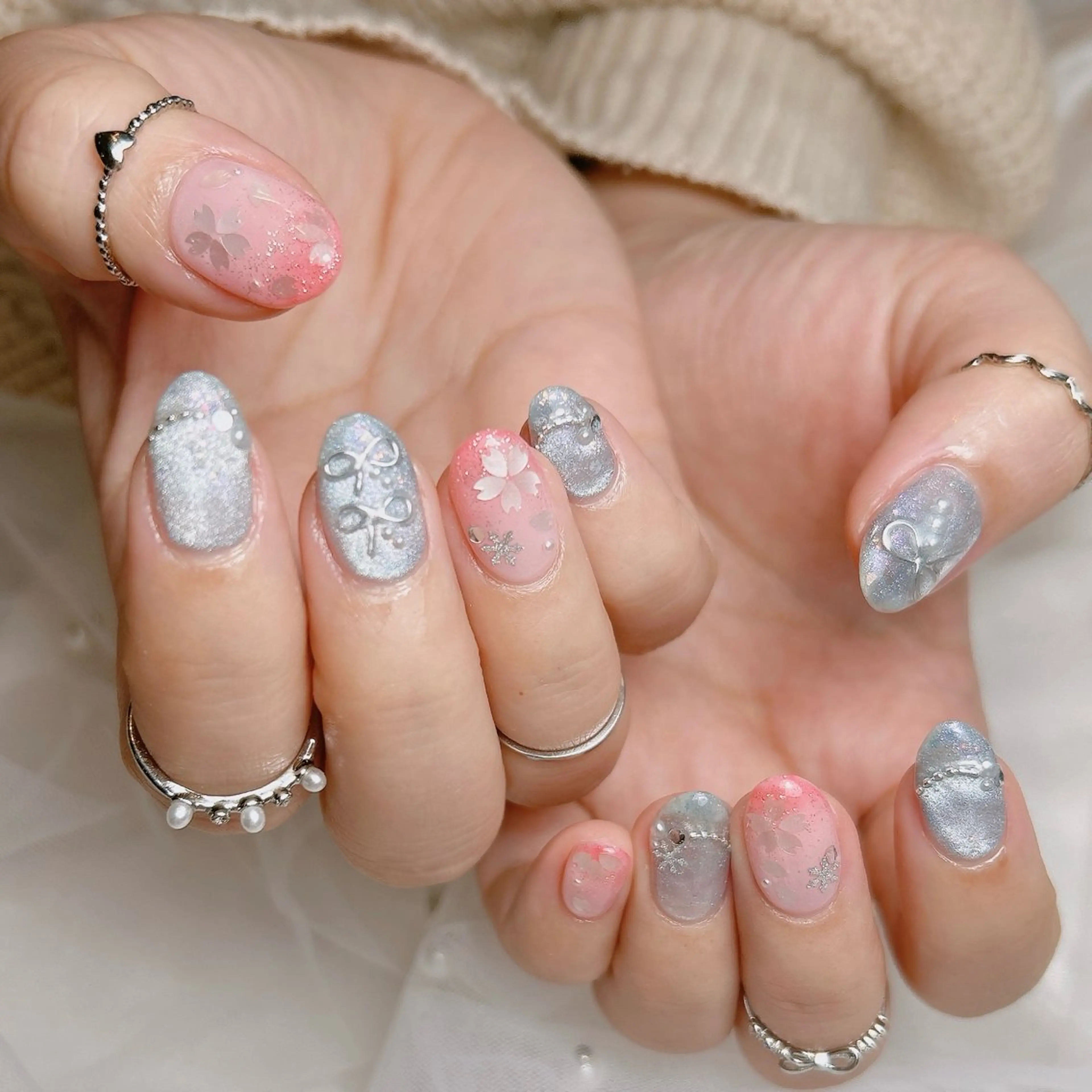 ネイル 桜ネイル ハンドネイル junna 金山.東別院.上前津のネイルデザイン