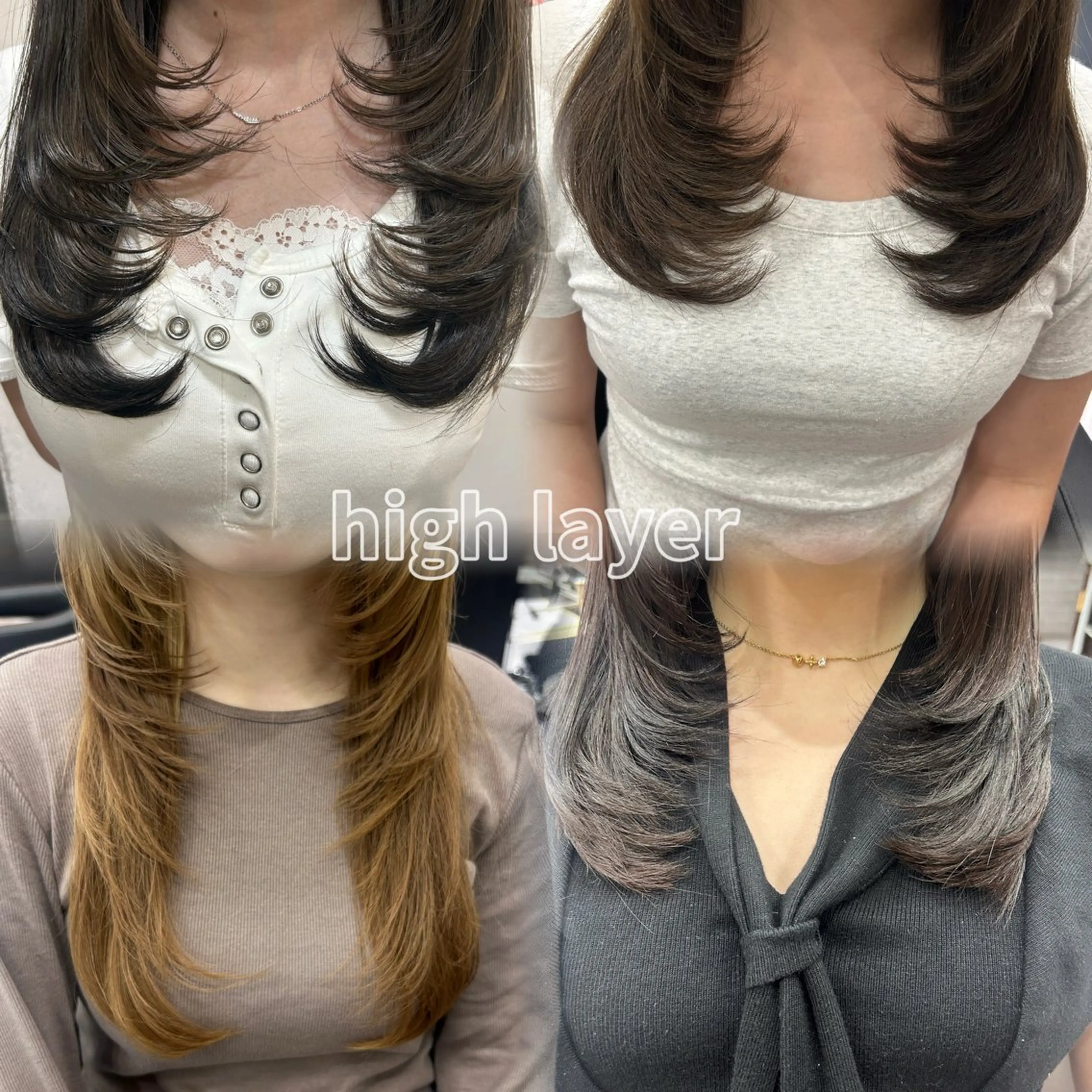 セミロング 🍊小川実里🍊 /カラーレイヤーのヘアスタイル