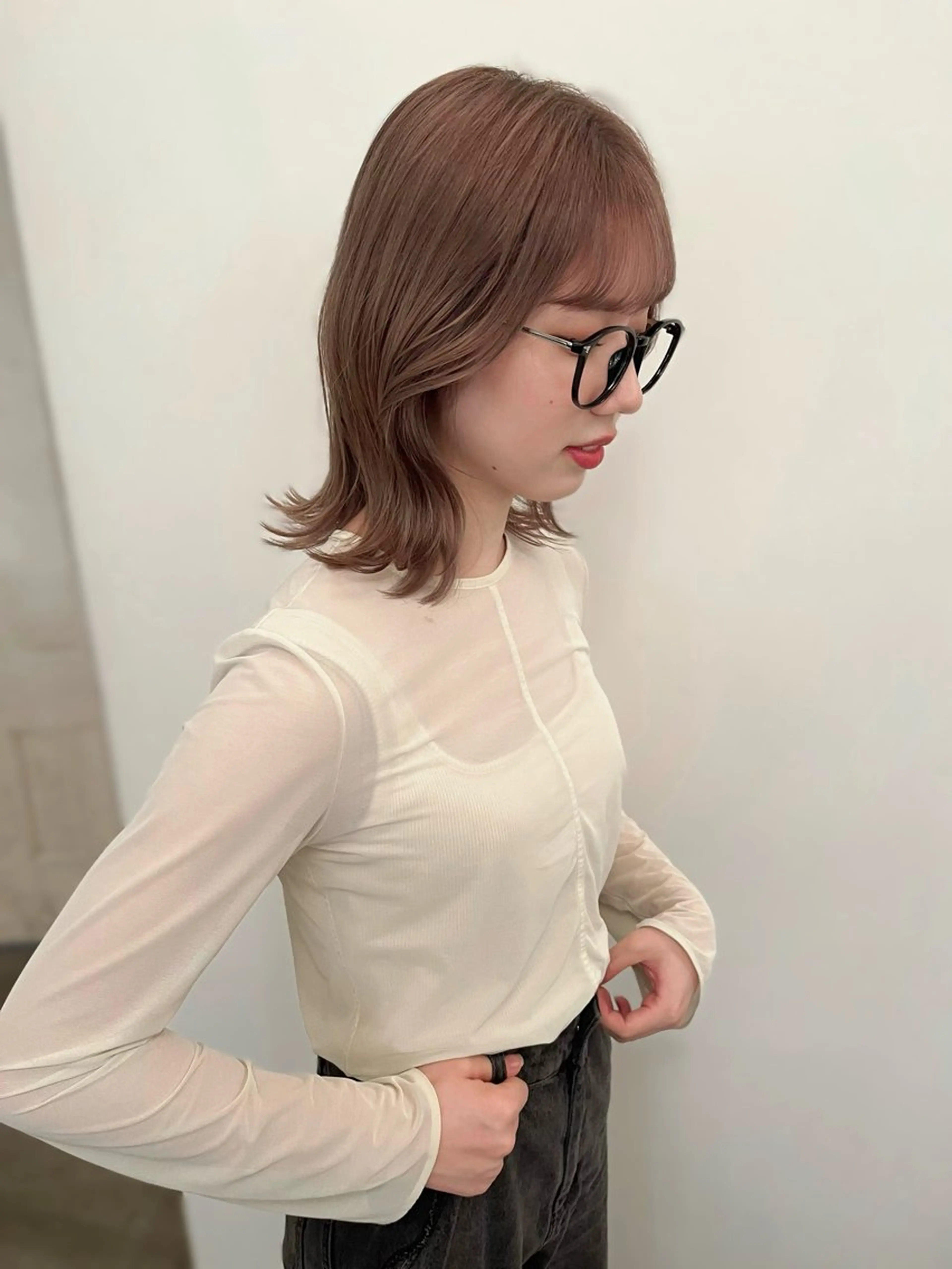 ミディアム 韓国風ヘア ブリーチなし/透明感 /ショート/大世のヘアスタイル